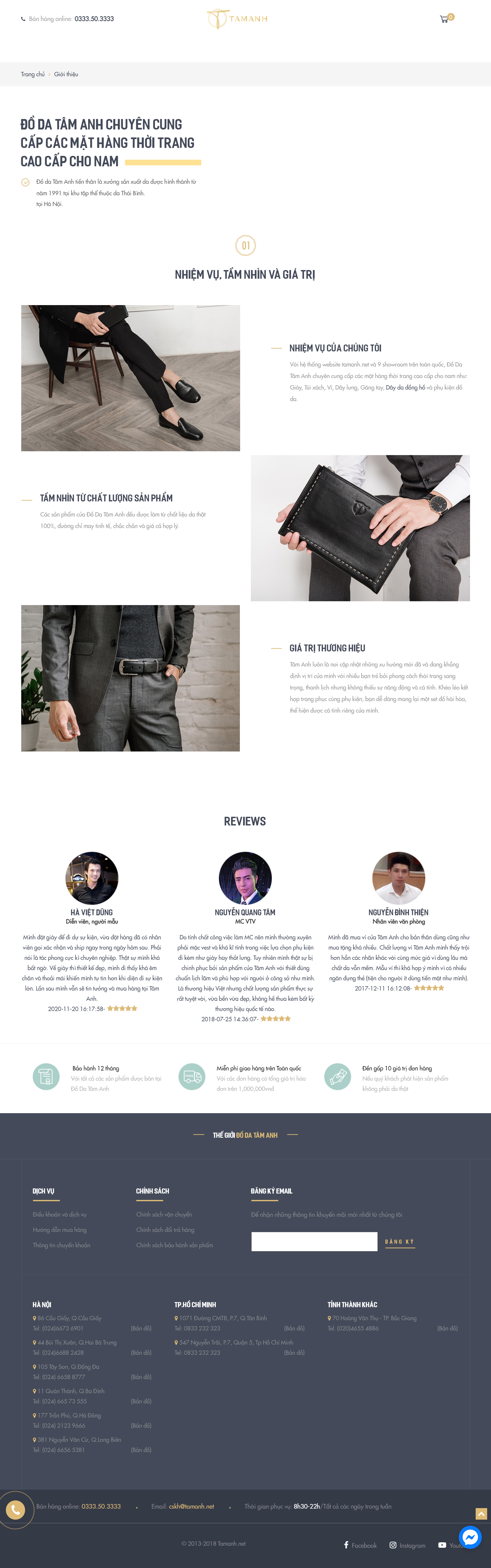 Thiết kế Website web bán ví da cao cấp - tamanhnet