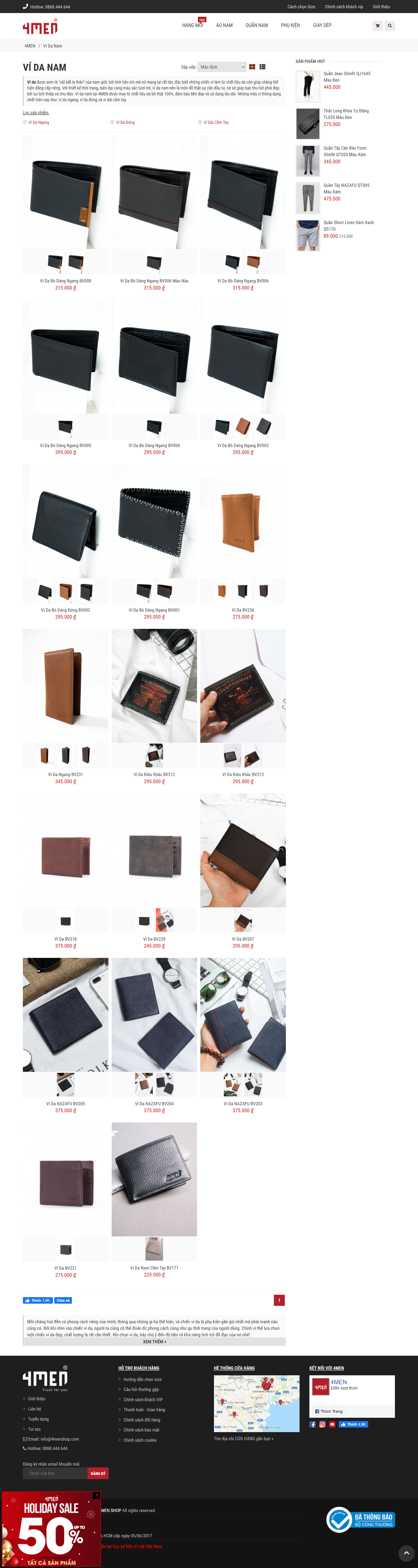 Thiết kế Website web bán ví da cao cấp - 4menshopcom