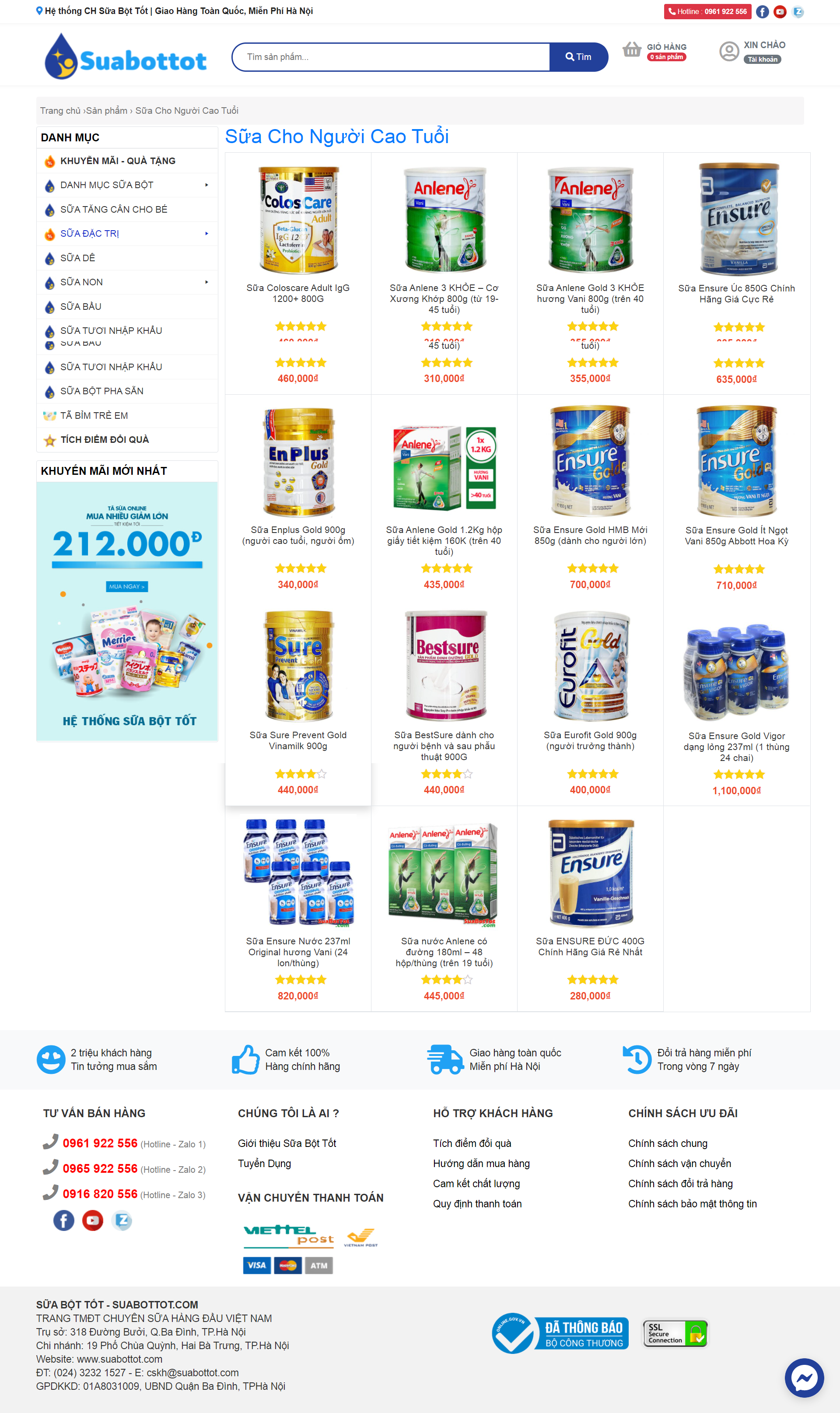 Thiết kế Website web sữa người già - suabottotcom
