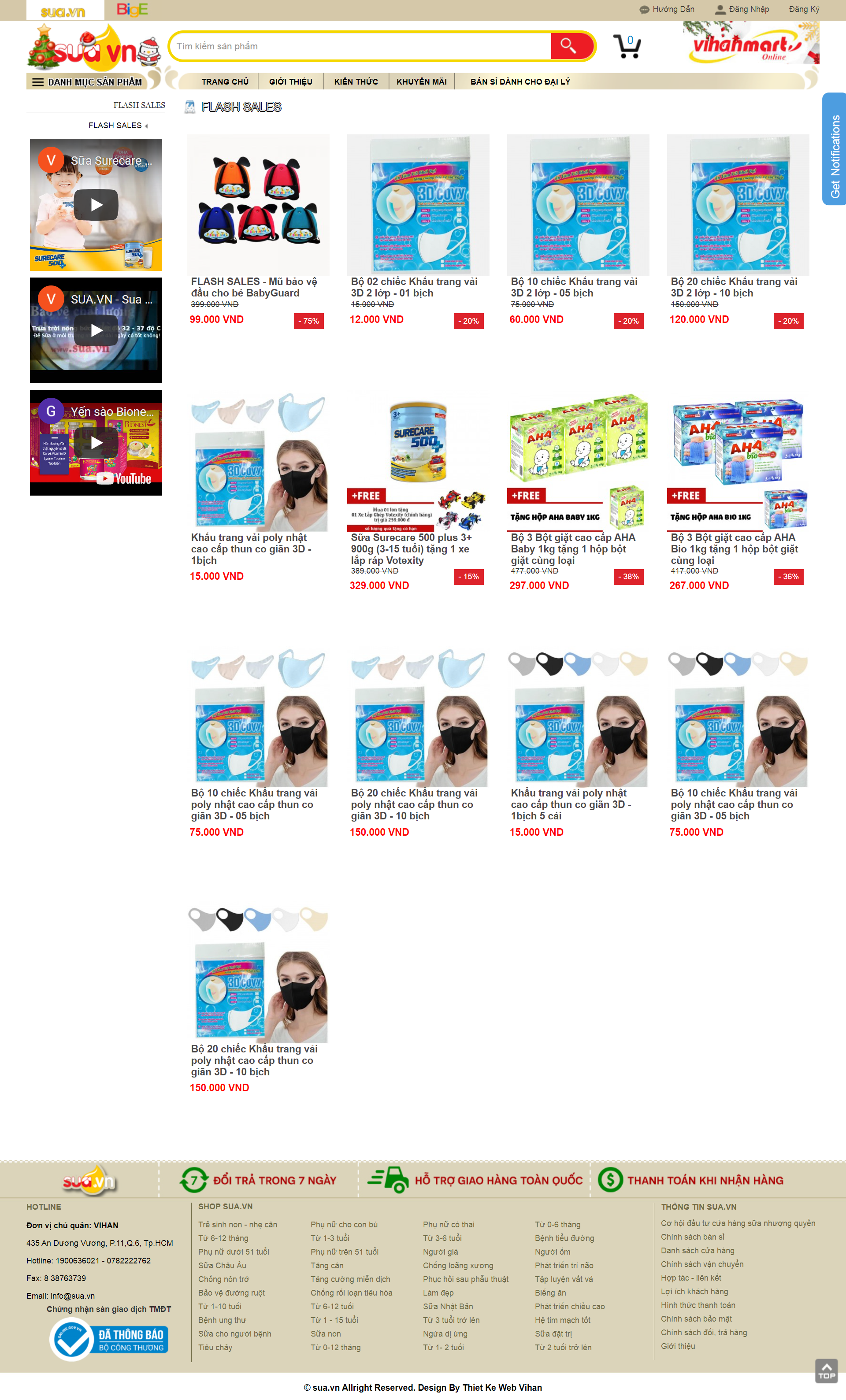 Thiết kế Website web phân phối sữa - suavn