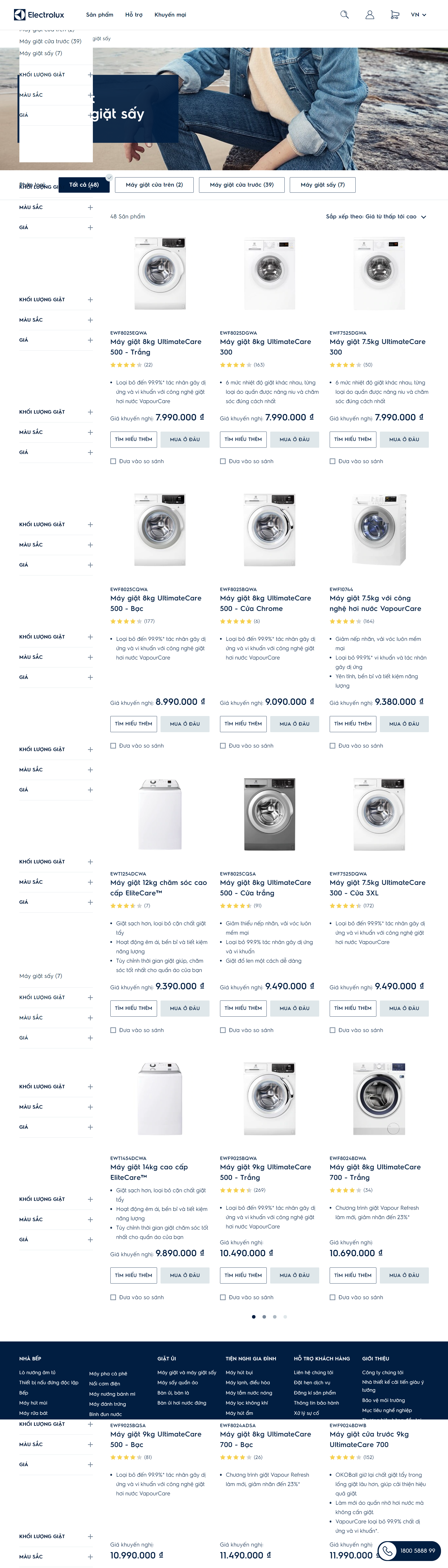 Thiết kế Website web máy giặt - wwwelectroluxvn