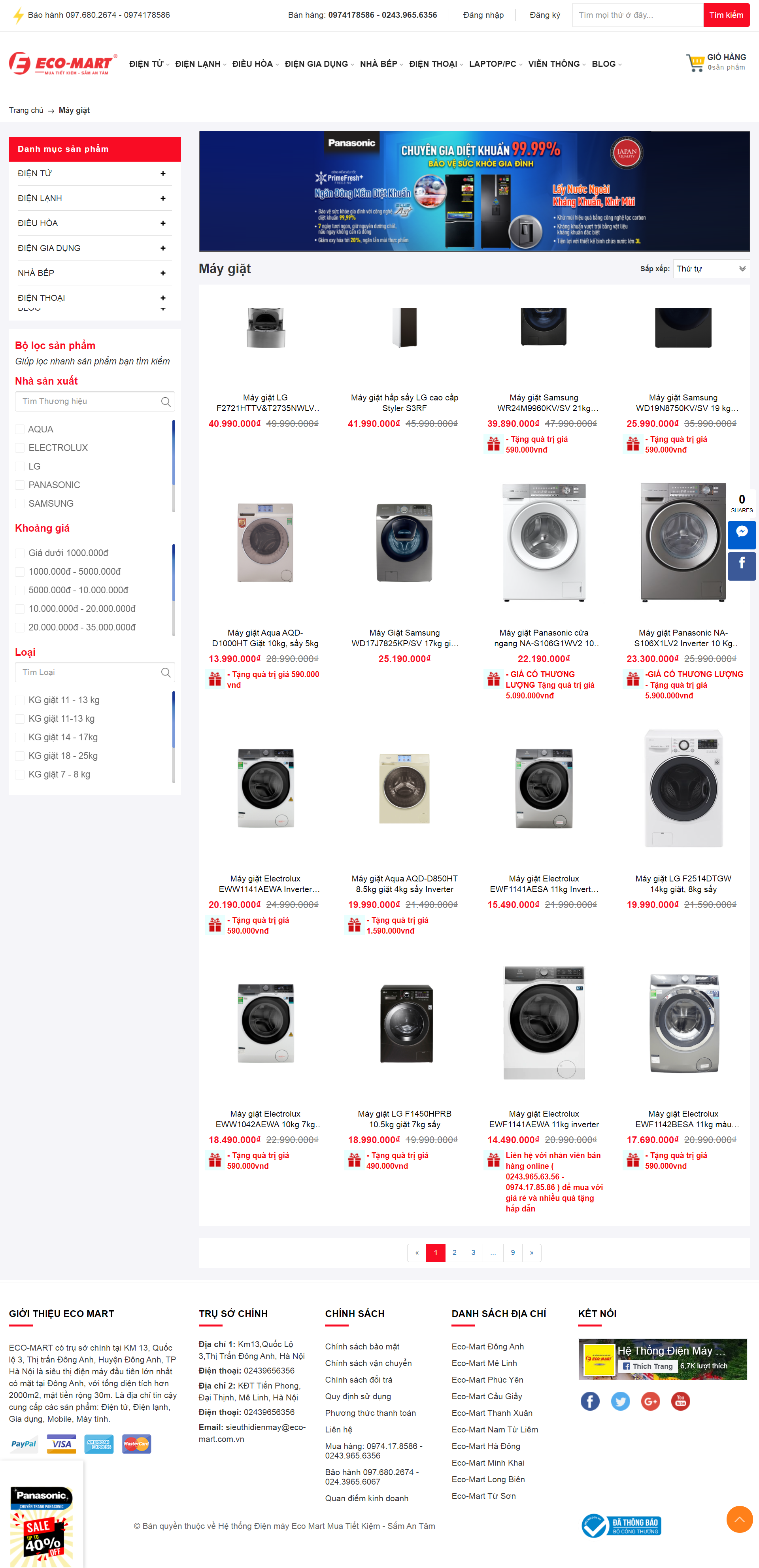 Thiết kế Website web máy giặt - eco-martvn