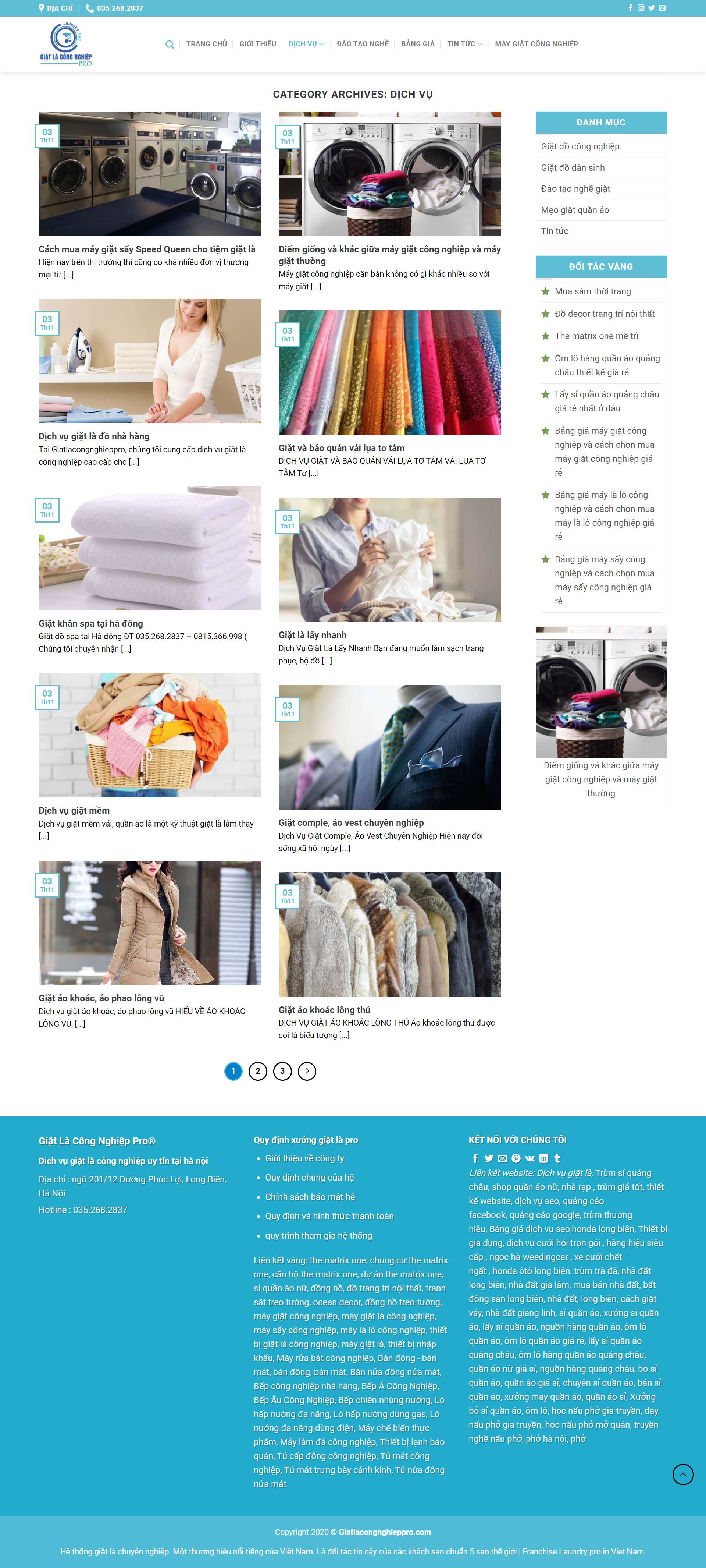 Thiết kế Website web giặt là công nghiệp - giatlacongnghiepprocom