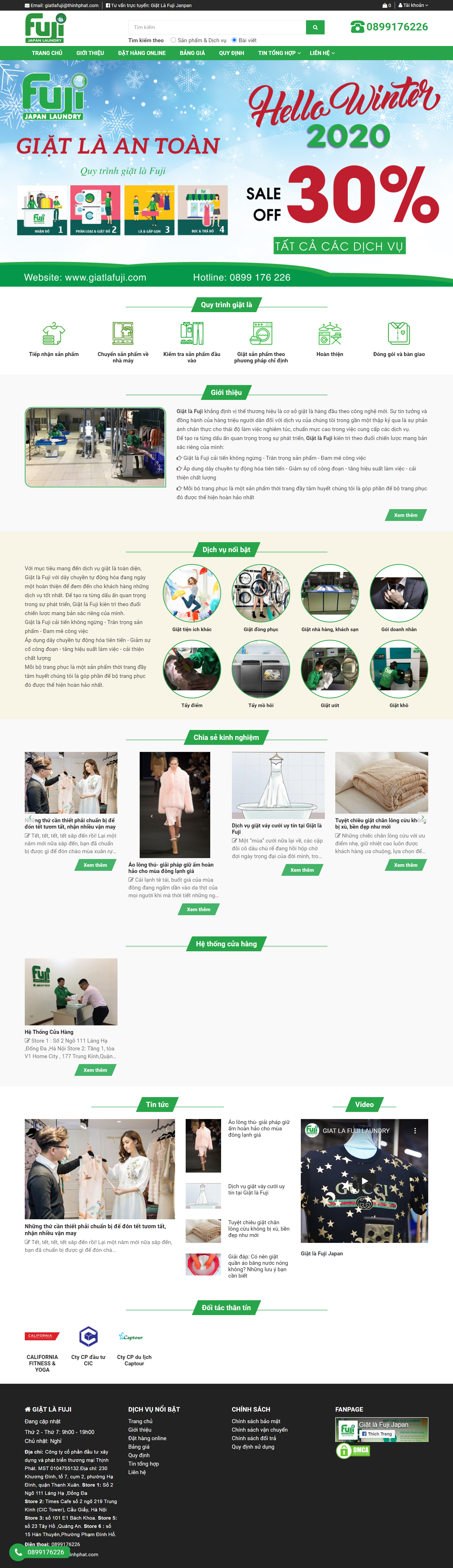 Thiết kế Website web giặt là công nghiệp - wwwfujilaundrycom