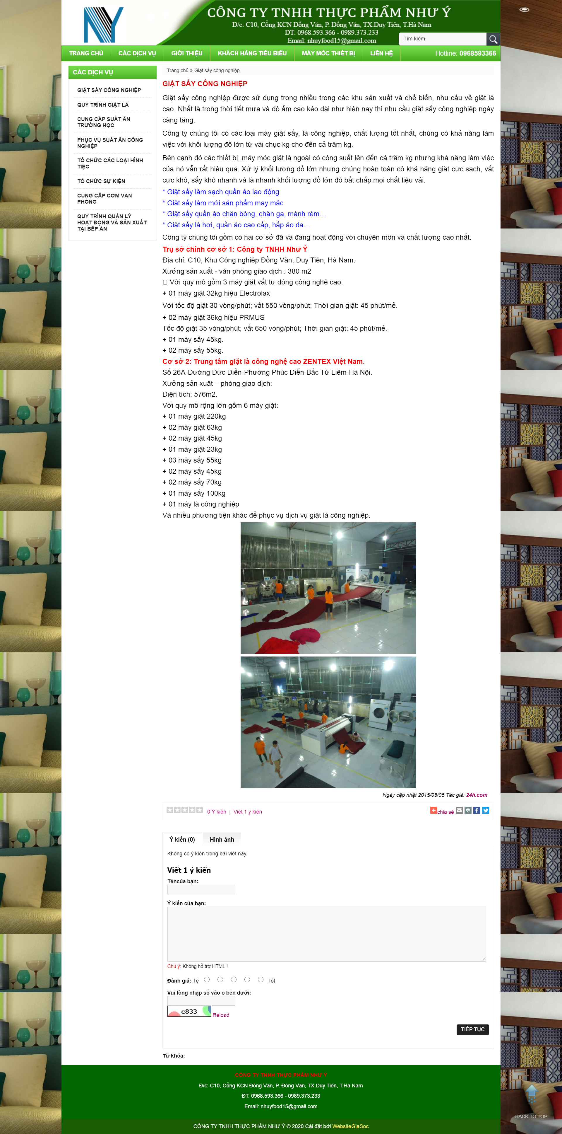 Thiết kế Website web giặt là công nghiệp - giatsayhanamcom