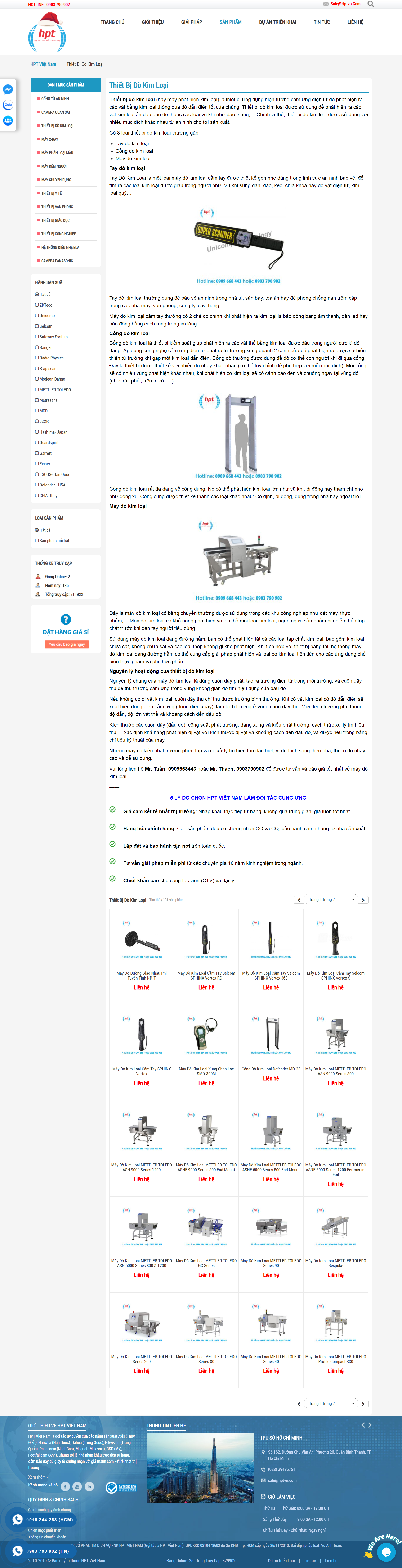 Thiết kế Website web cổng dò kim loại - hptvietnamvn