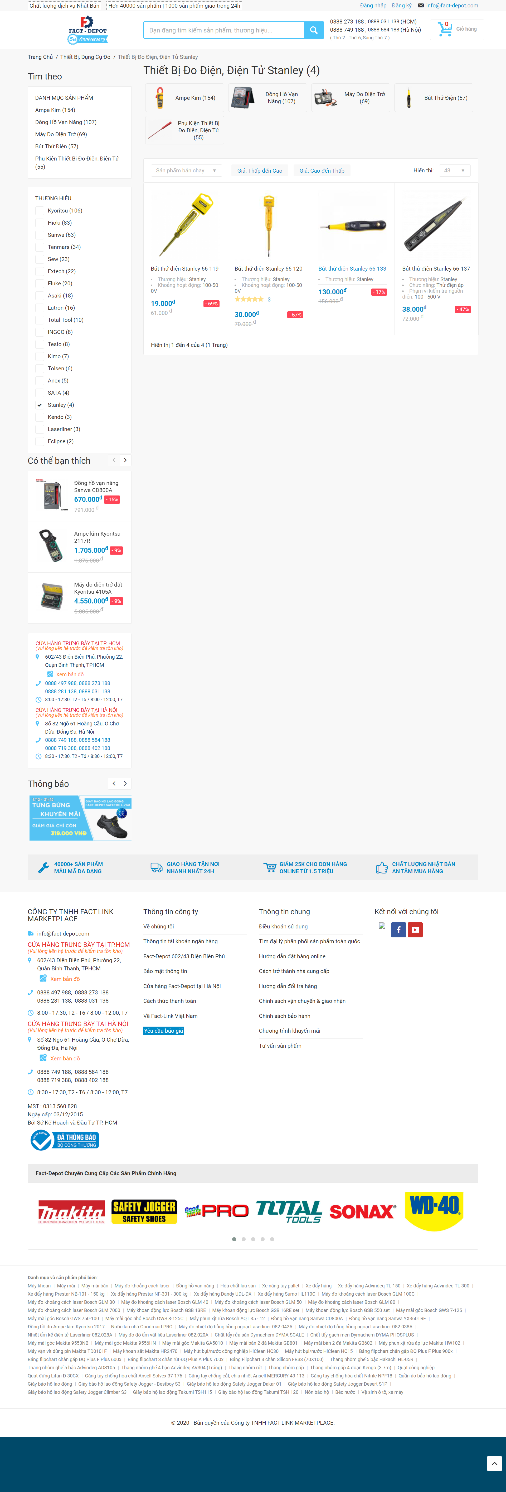 Thiết kế Website web thiết bị đo điện - fact-depotcom