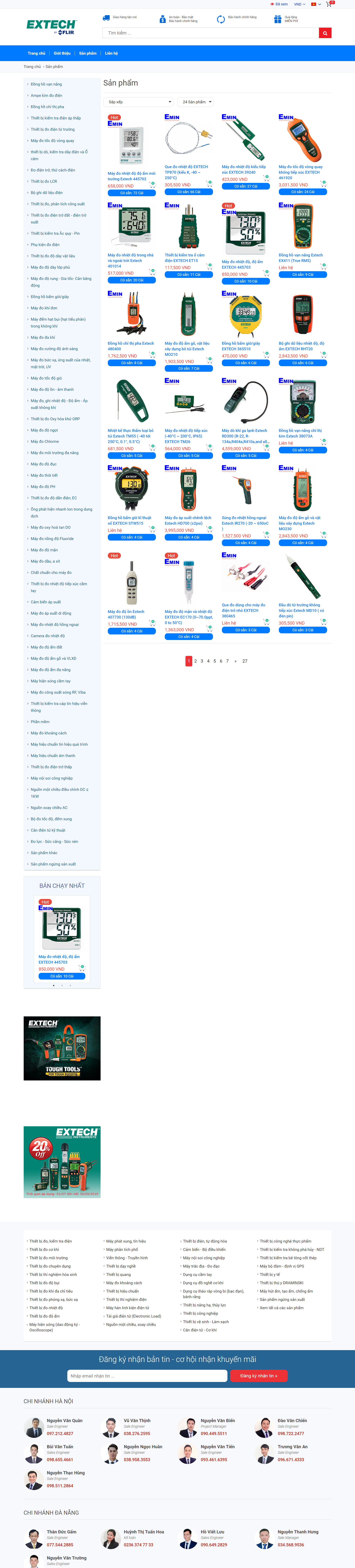 Thiết kế Website web thiết bị đo điện - extechcomvn