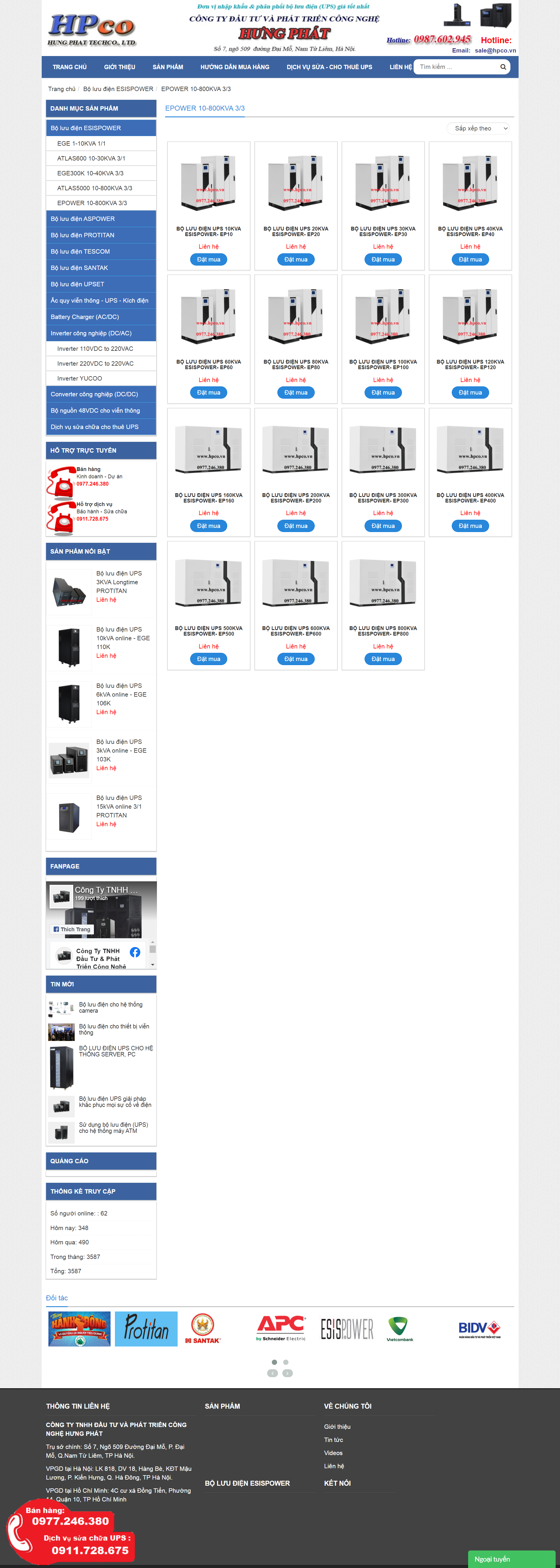 Thiết kế Website web thiết bị đo điện - hpcovn