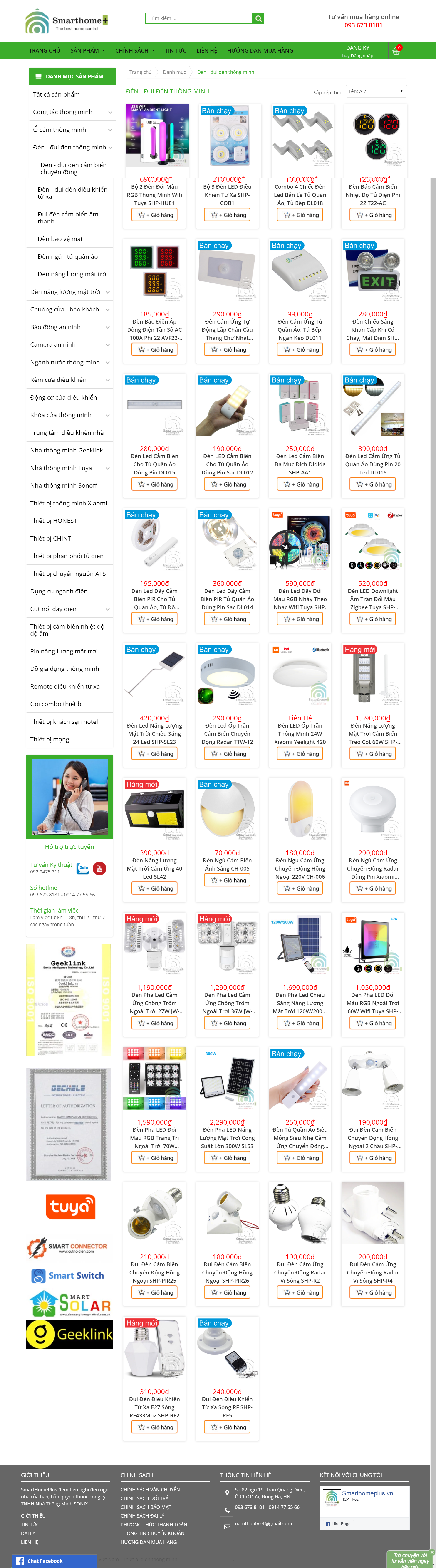 Thiết kế Website web thiết bị điiện thông minh - smarthomeplusvn
