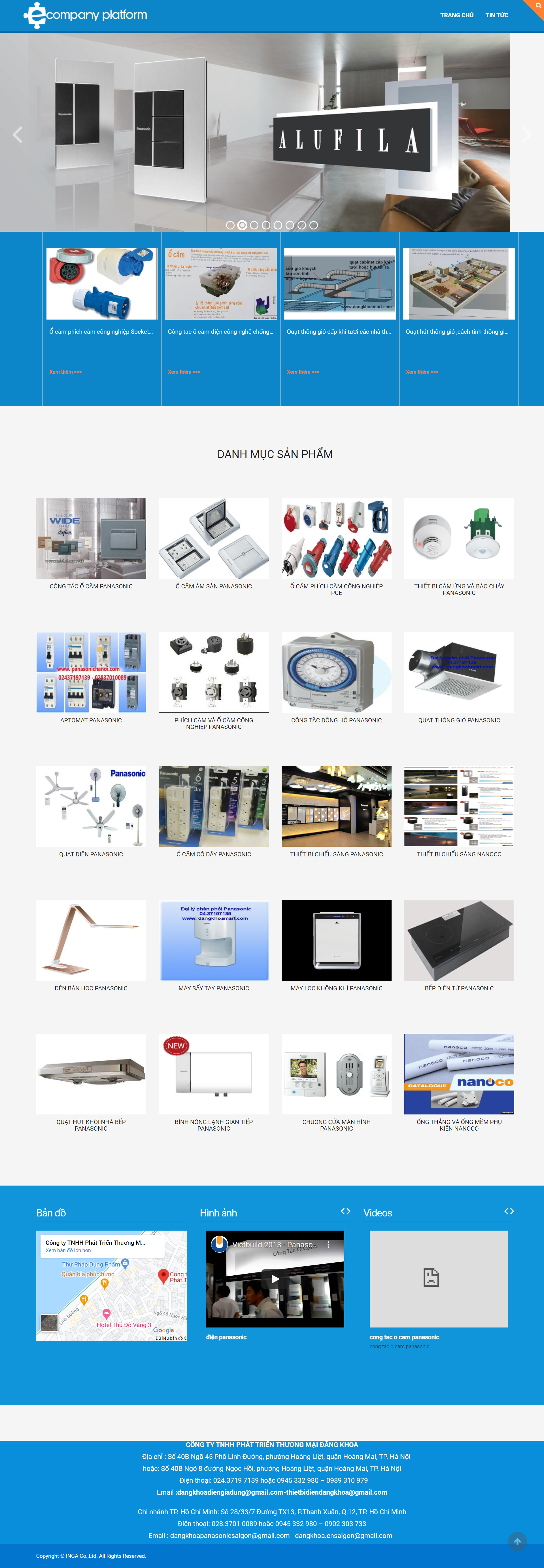 Thiết kế Website web thiết bị điện dân dụng - panasonichanoicom
