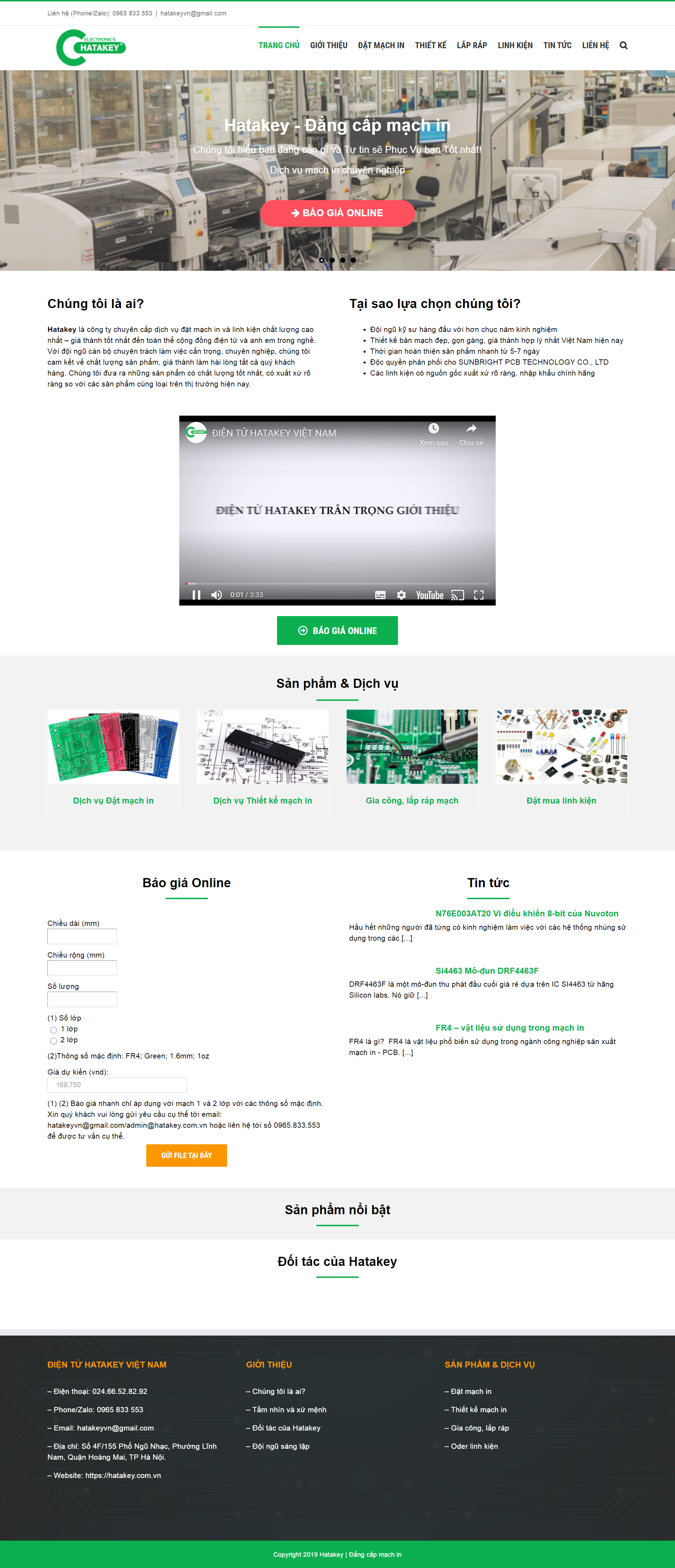 Thiết kế Website web linh kiện điện - hatakeycomvn