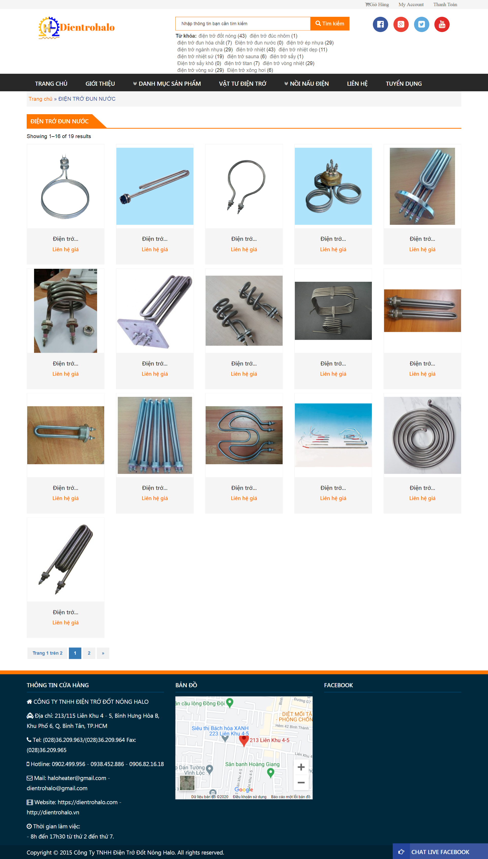 Thiết kế Website web điện trở nhiệt - dientrohalocom
