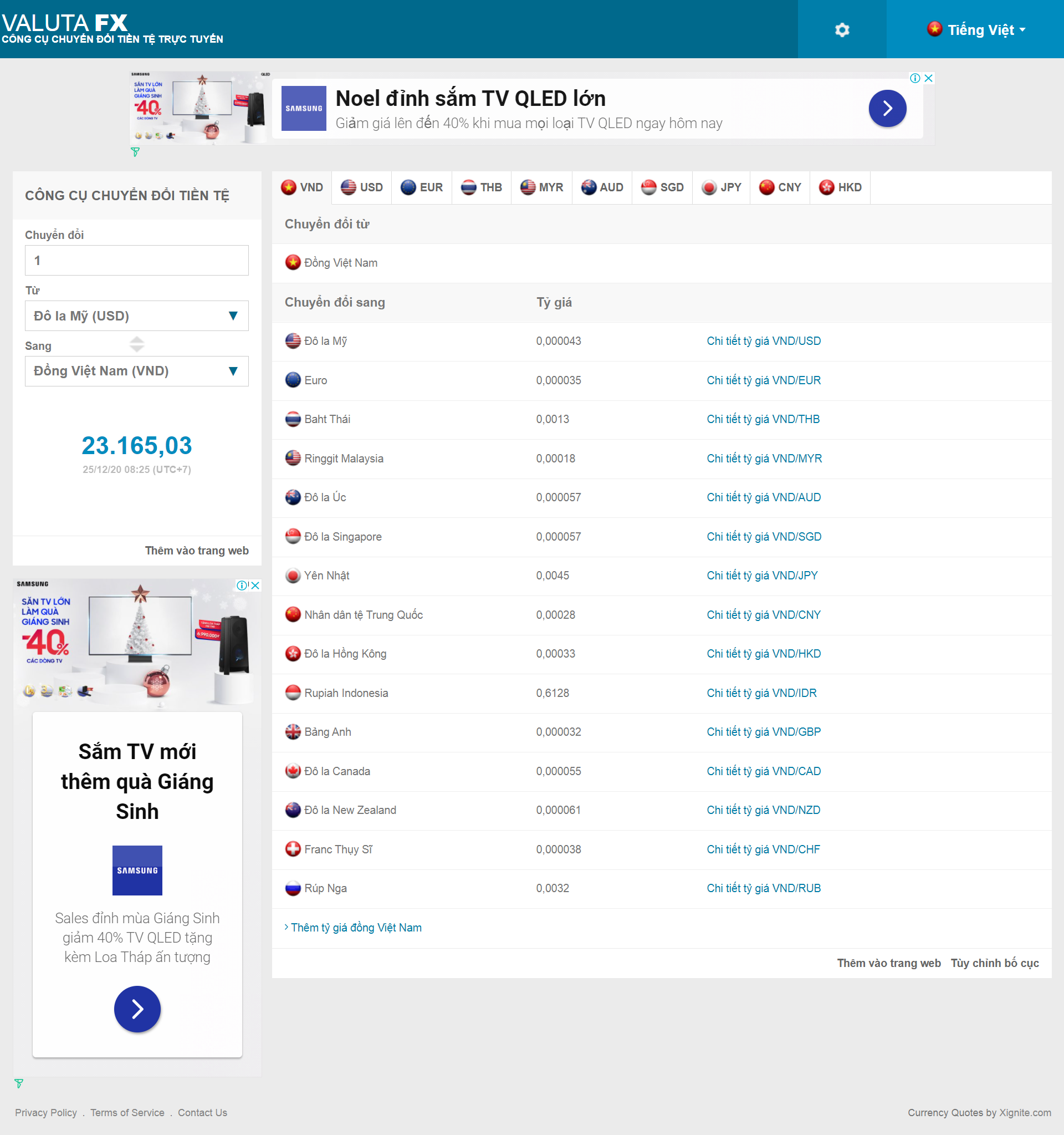 [mataf] Thiết kế Website web đổi tiền - vnvalutafxcom