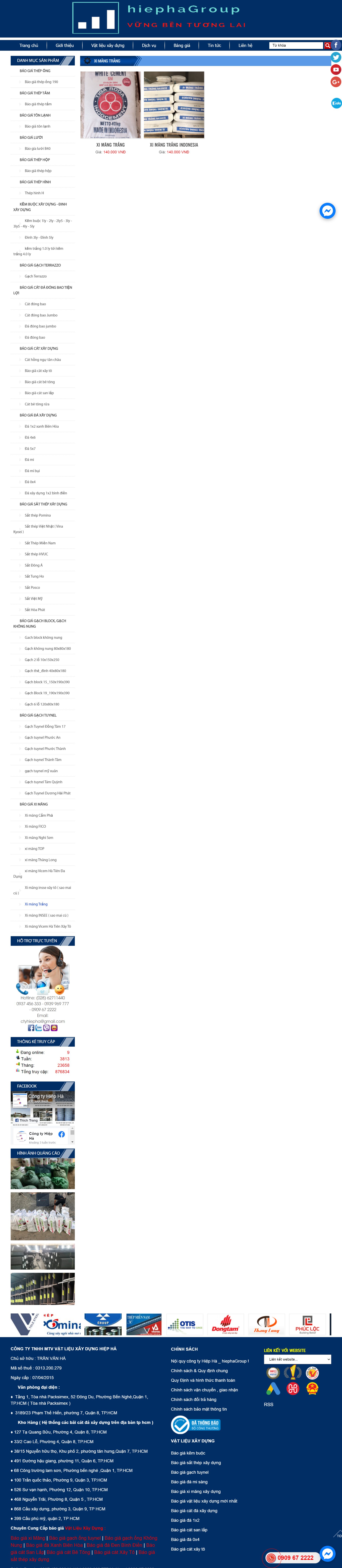 Thiết kế Website web bán xi măng trắng - vlxdhiephacom