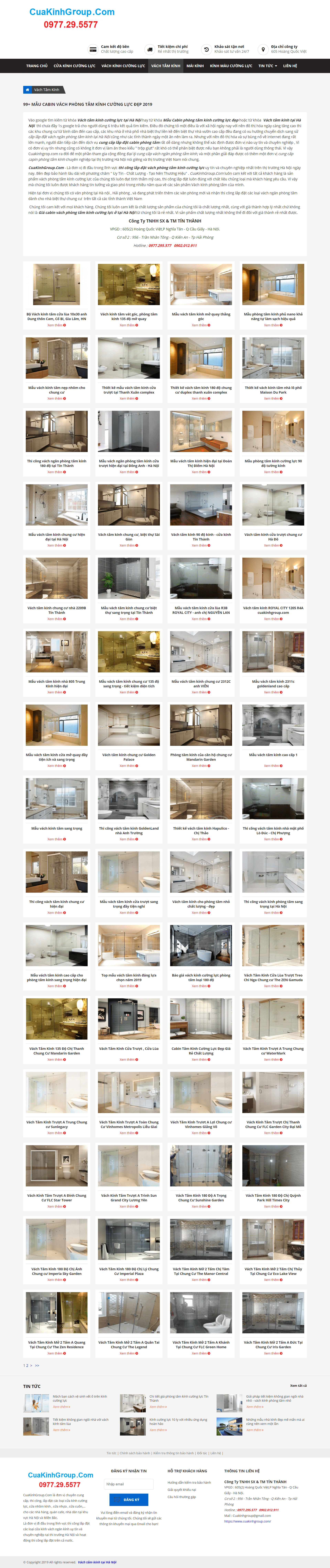 Thiết kế Website web phòng tắm kính - wwwcuakinhgroupcom