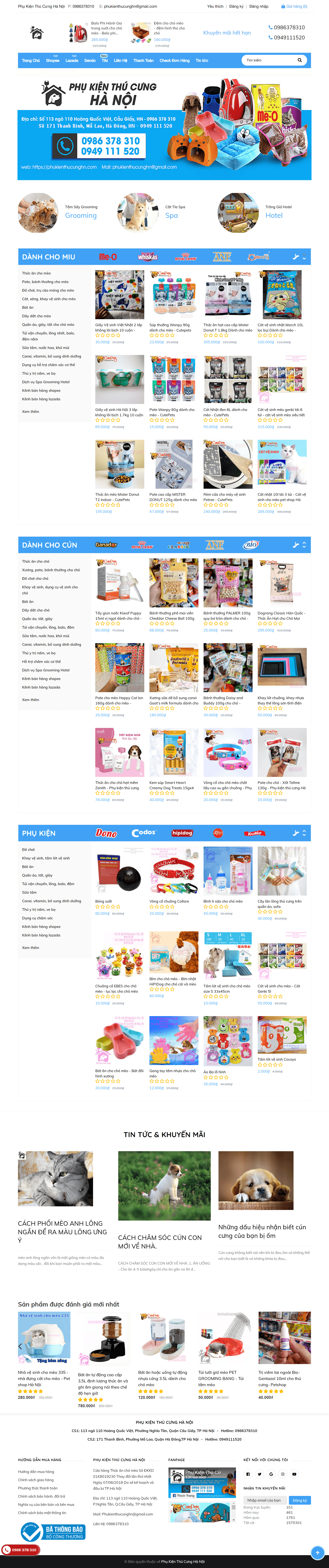 [petplaza] Thiết kế Website web phụ kiện thú cưng - phukienthucunghncom