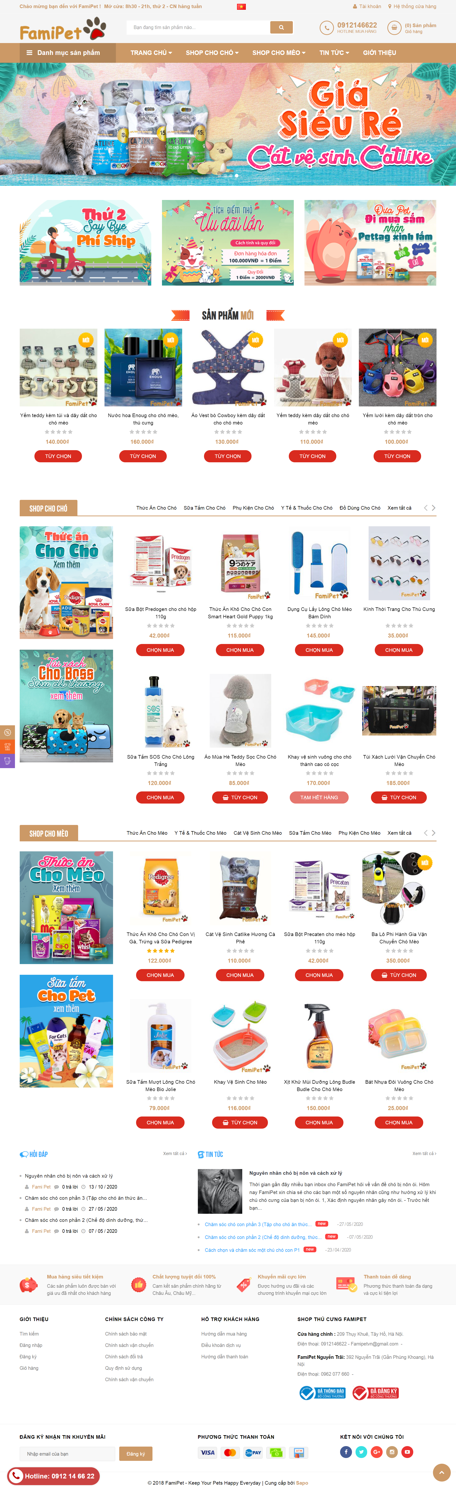 [petplaza] Thiết kế Website web phụ kiện thú cưng - famipetvn