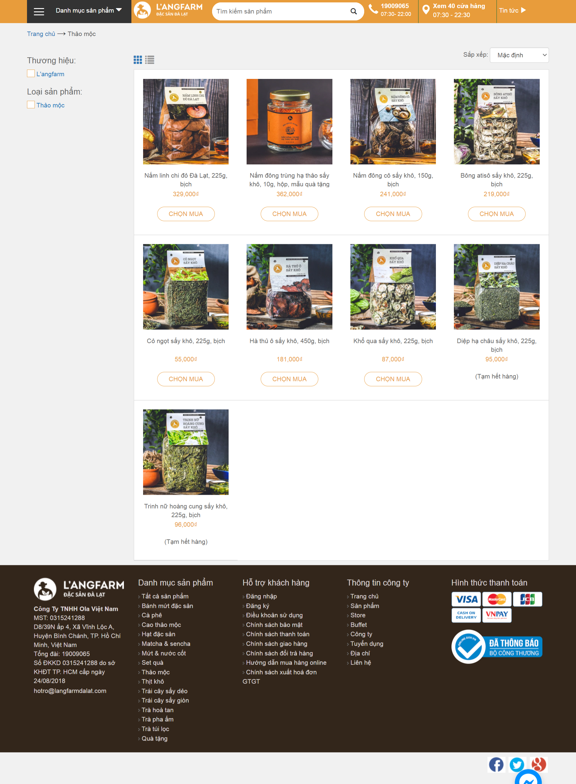 Thiết kế Website web thảo dược - wwwlangfarmstorecom