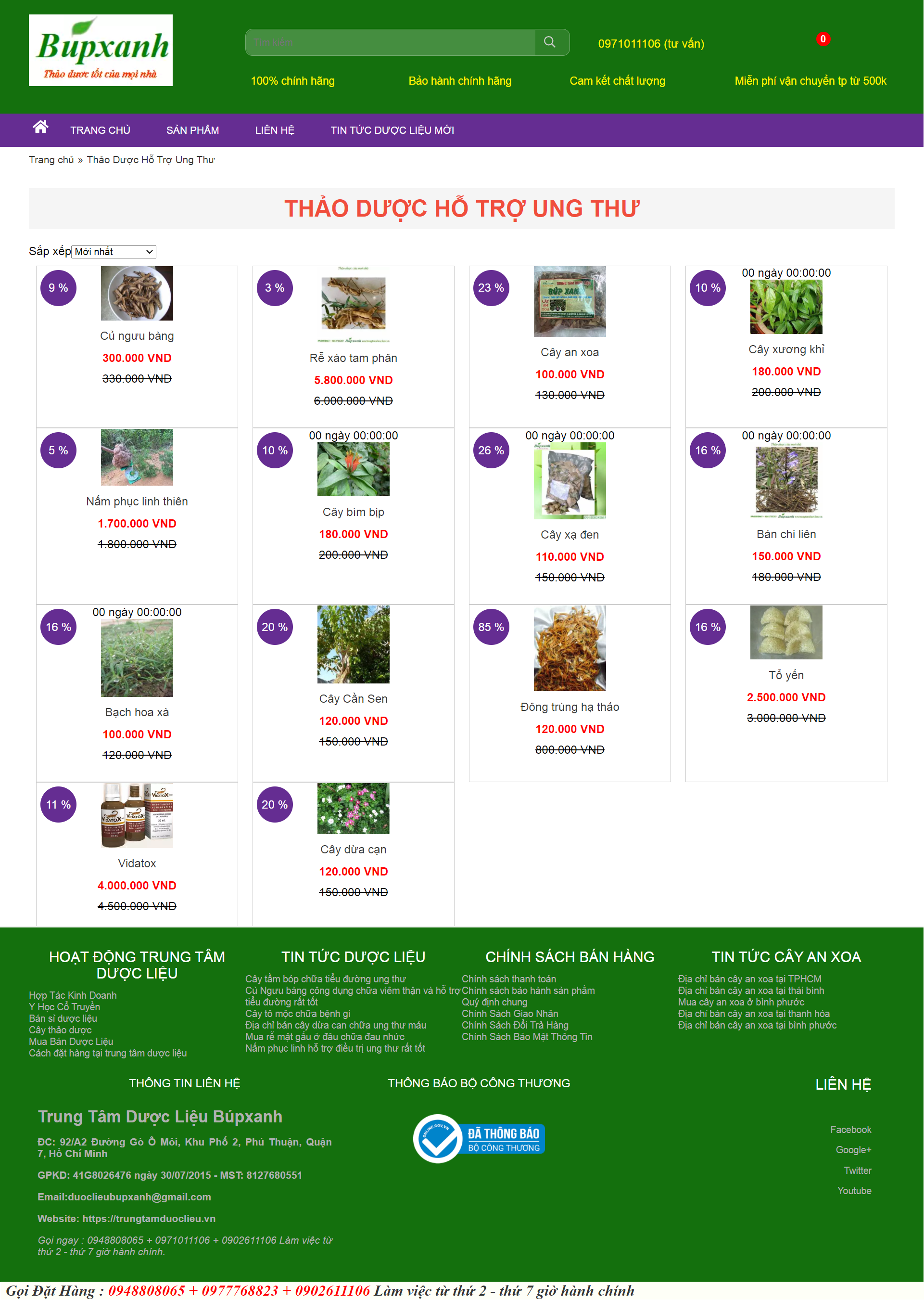 Thiết kế Website web thảo dược - trungtamduoclieuvn