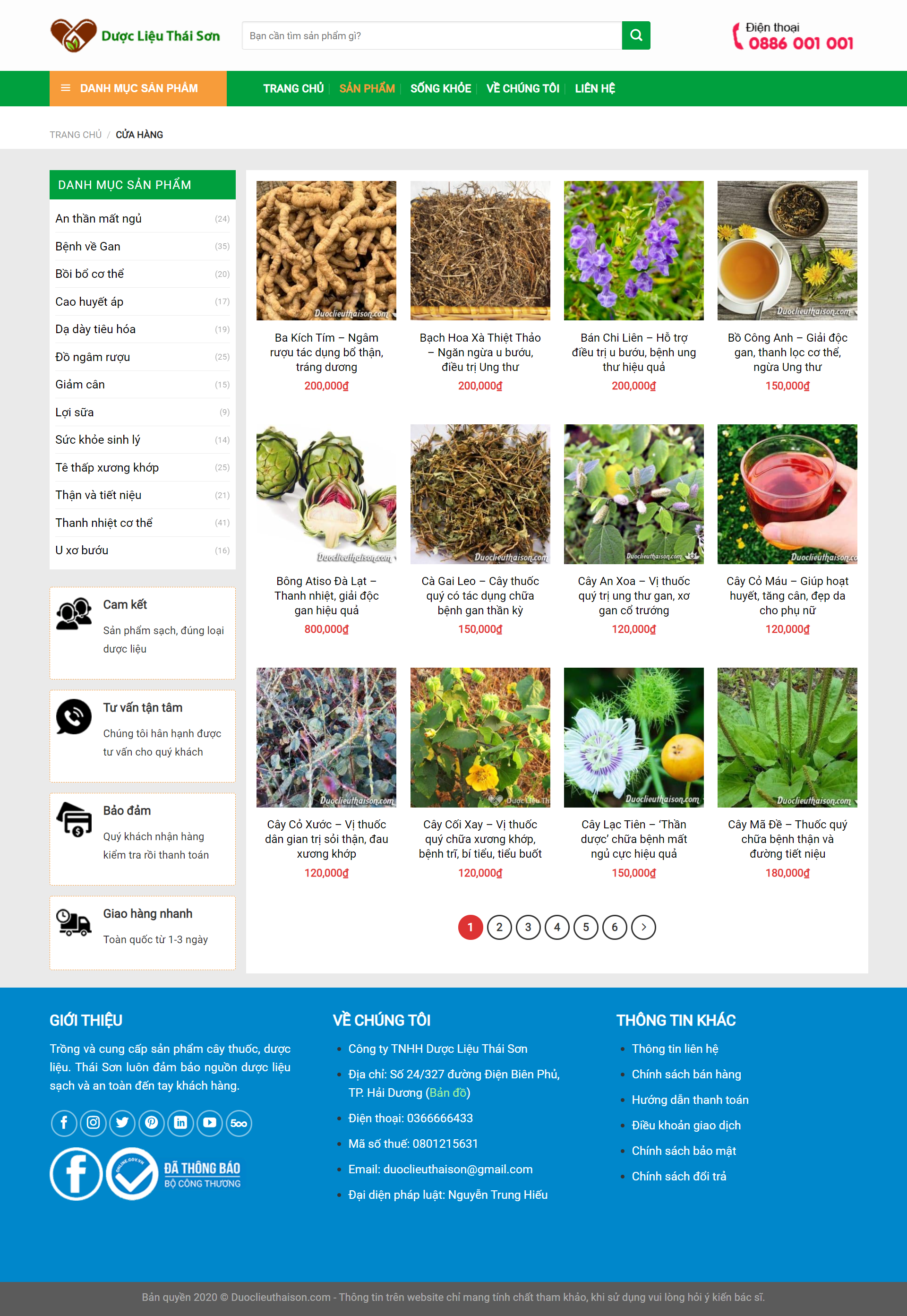 Thiết kế Website web thảo dược - duoclieuthaisoncom