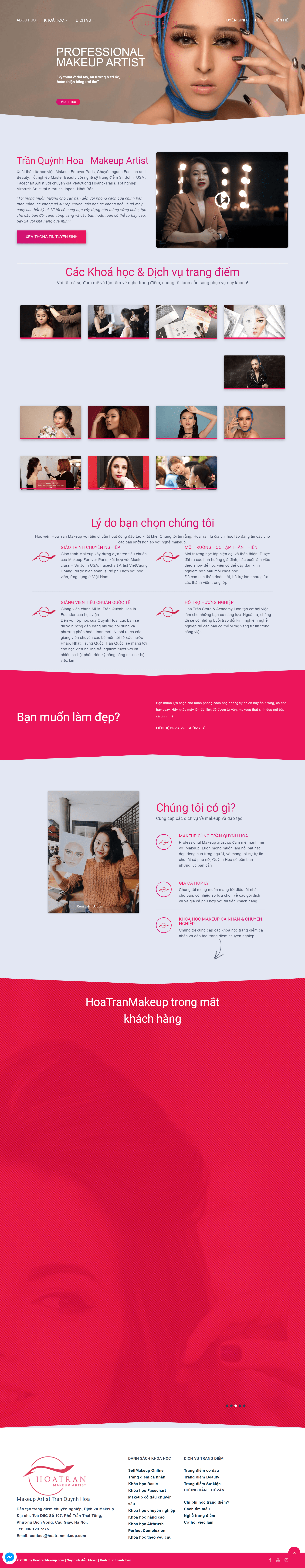 Thiết kế Website web dụng cụ trang điểm - hoatranmakeupcom