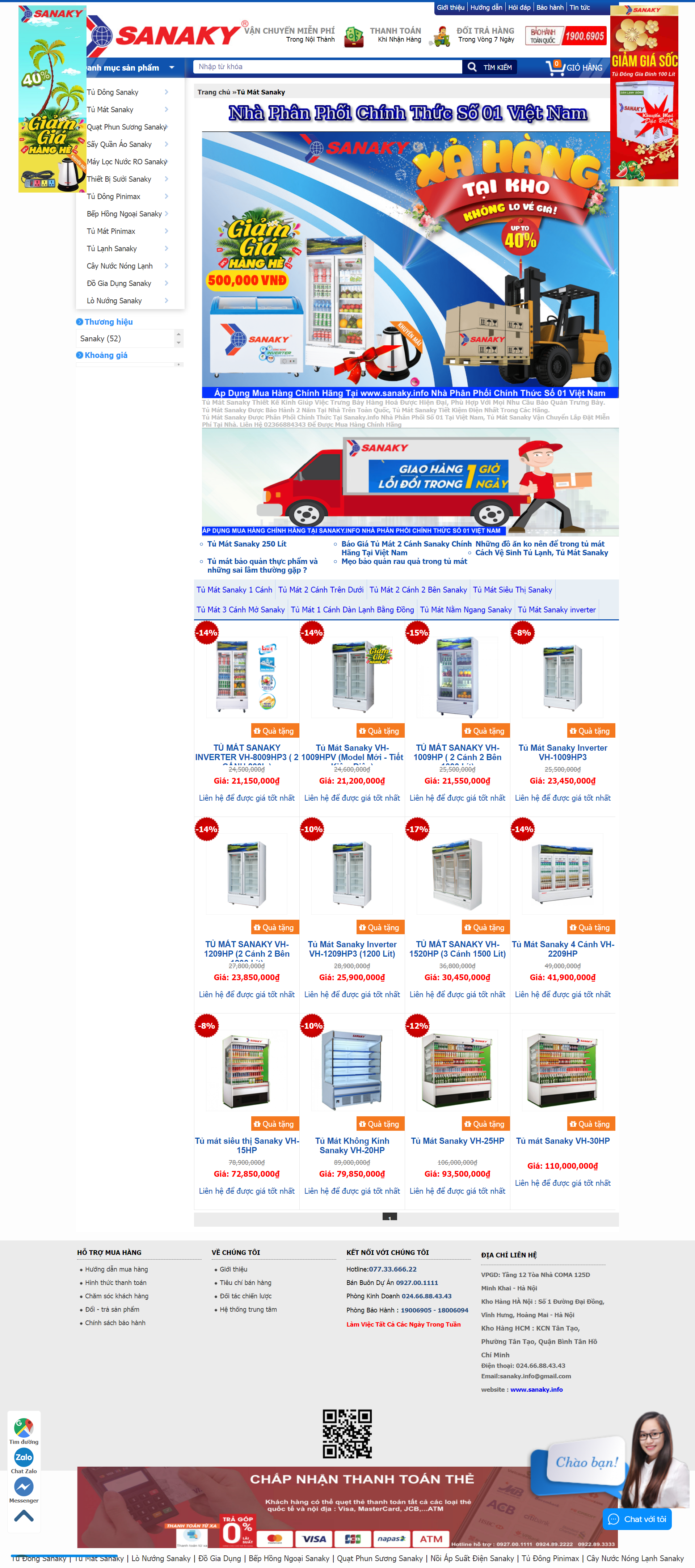 Thiết kế Website web tủ đông - sanakyinfo