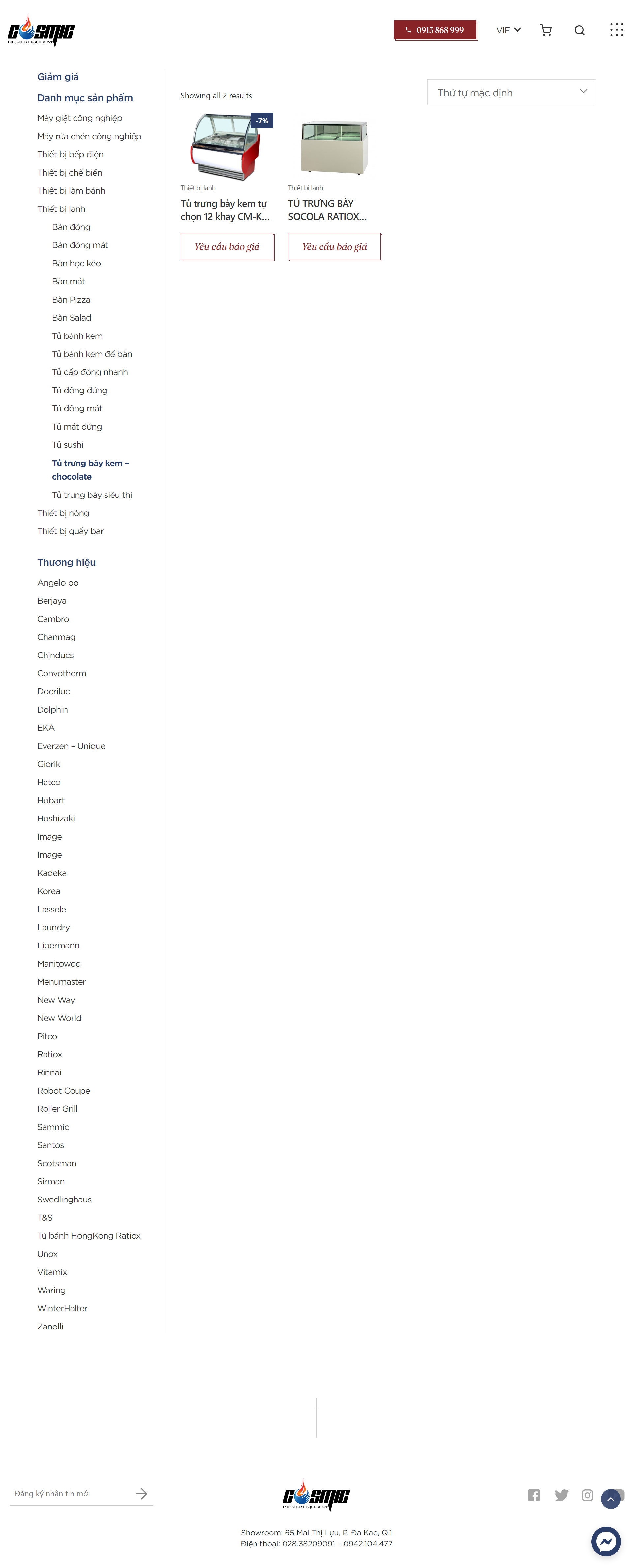 Thiết kế Website web tủ đông - cosmicvn