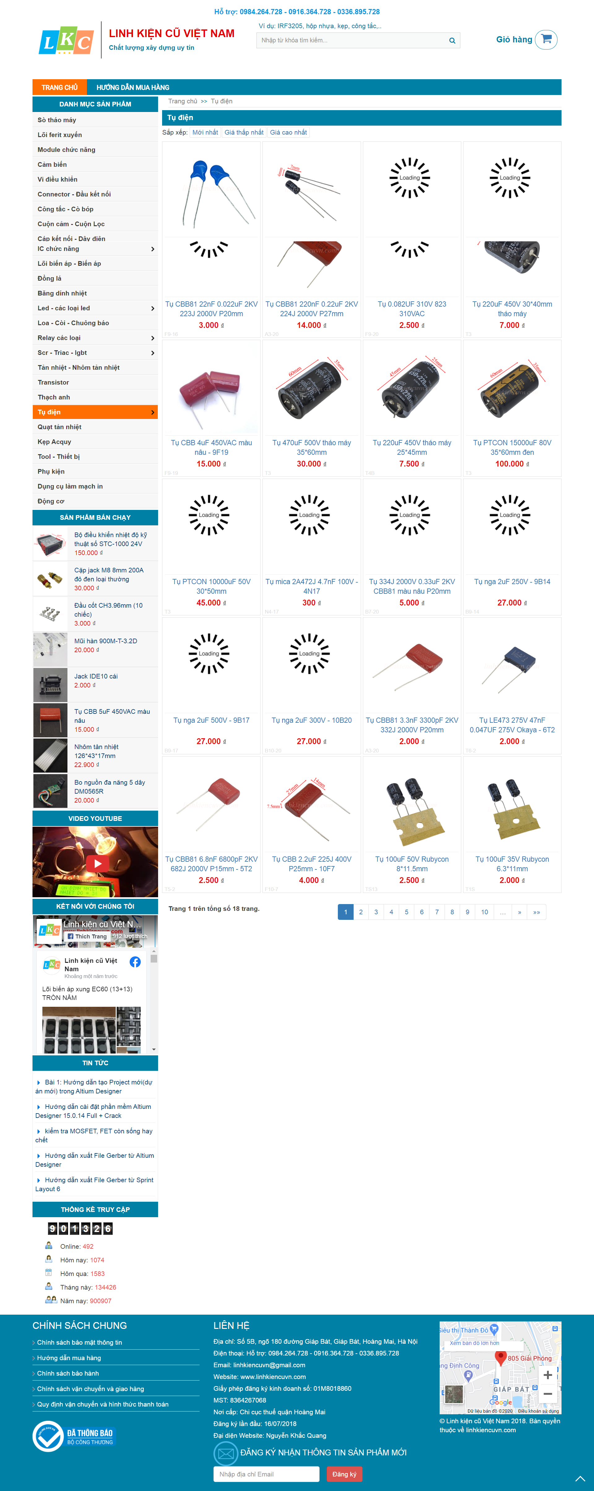 Thiết kế Website web bảng tụ điện - linhkiencuvncom