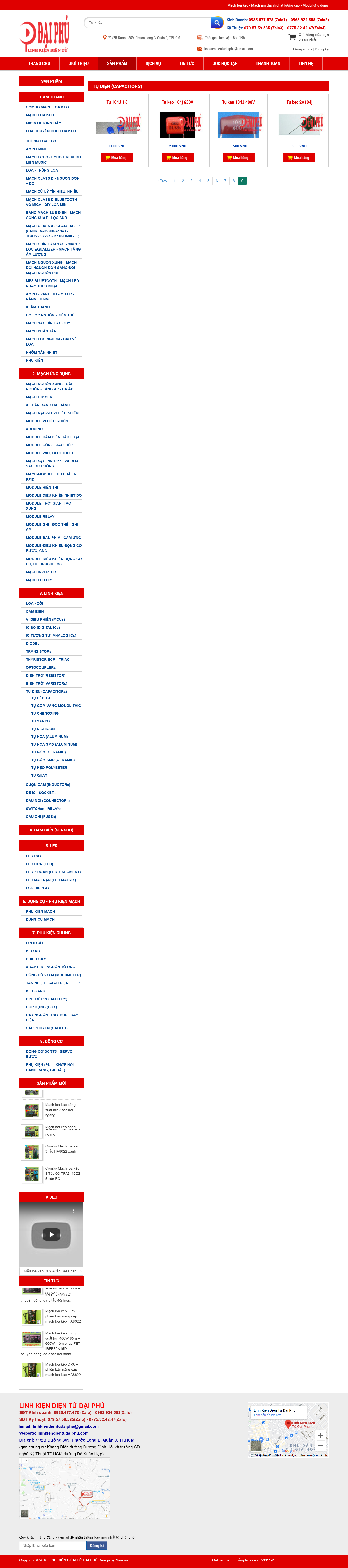 Thiết kế Website web bảng tụ điện - linhkiendientudaiphucom