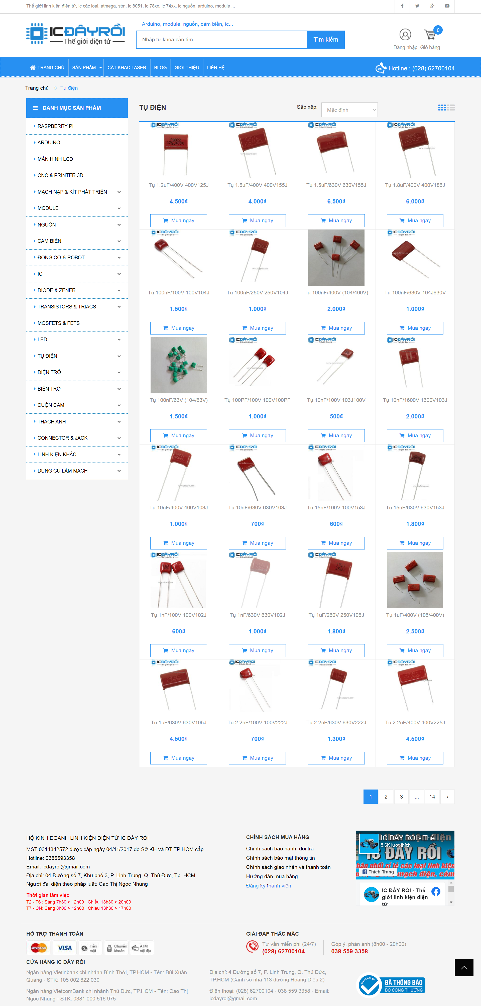 Thiết kế Website web bảng tụ điện - icdayroicom
