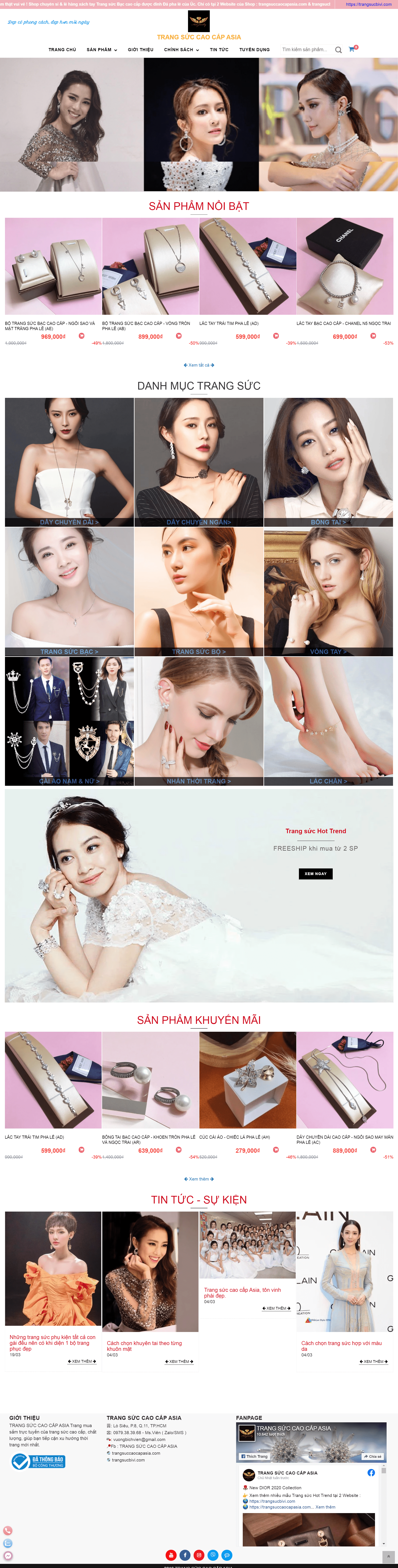 Thiết kế Website web đồ trang sức cao cấp - trangsuccaocapasiacom