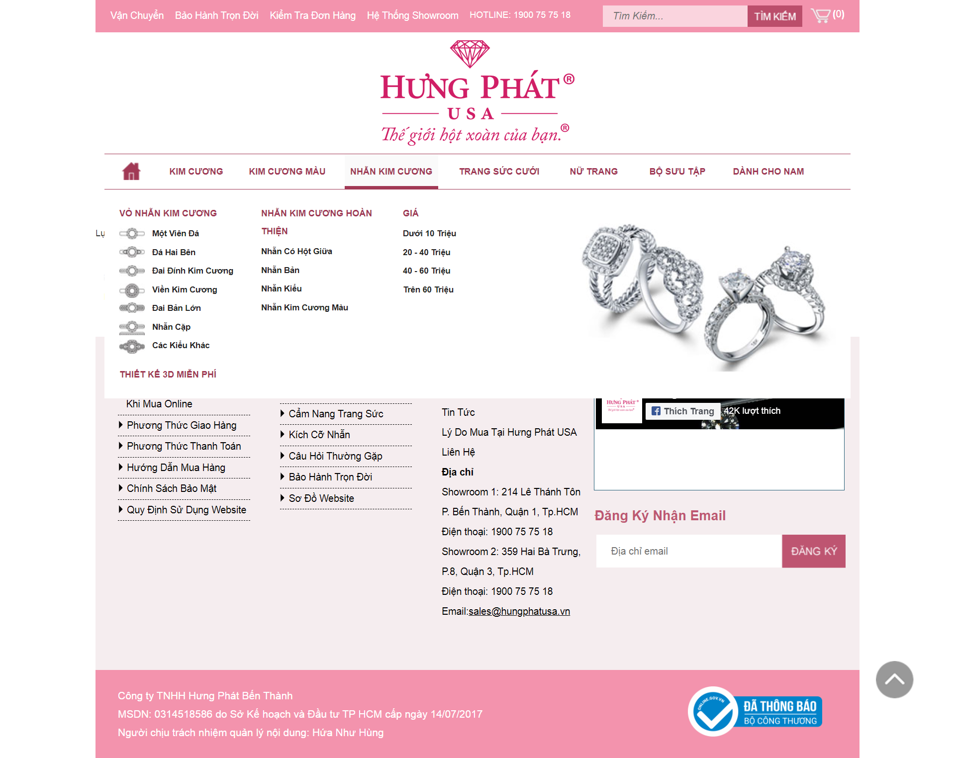 Thiết kế Website web đồ trang sức cao cấp - hungphatusavn