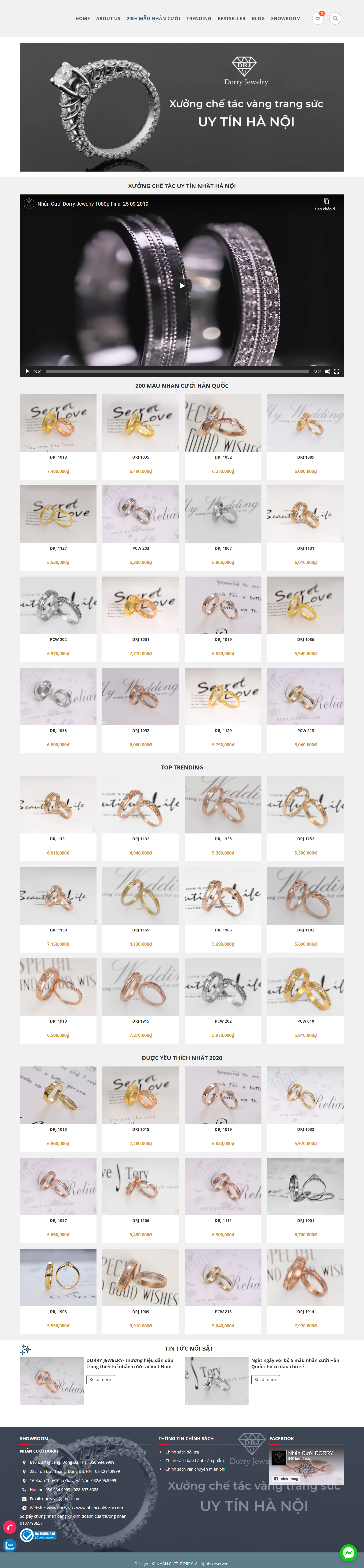 Thiết kế Website web đồ trang sức cao cấp - nhancuoidorrycom