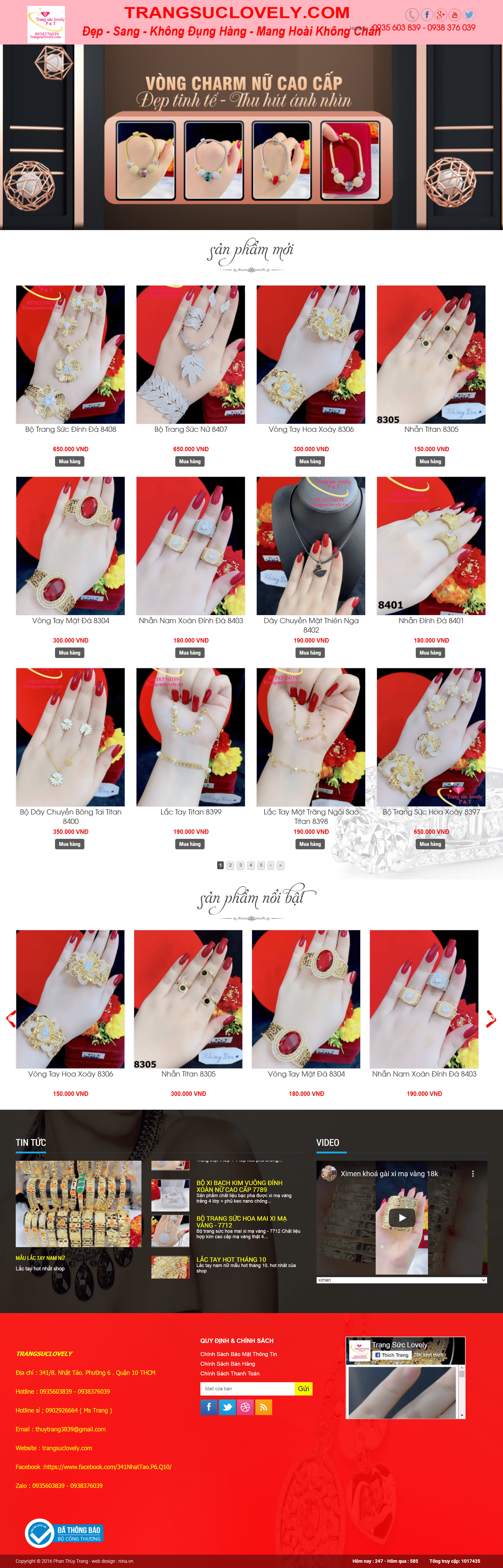 Thiết kế Website web đồ trang sức cao cấp - trangsuclovelyvn