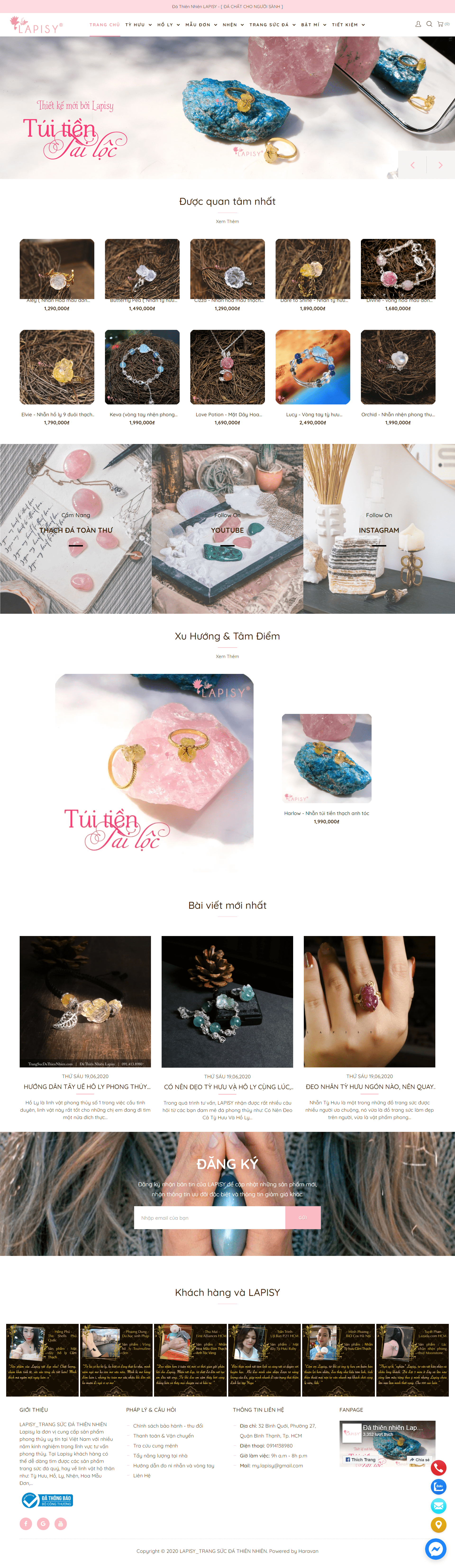 Thiết kế Website web đồ trang sức cao cấp - trangsucdathiennhiencom