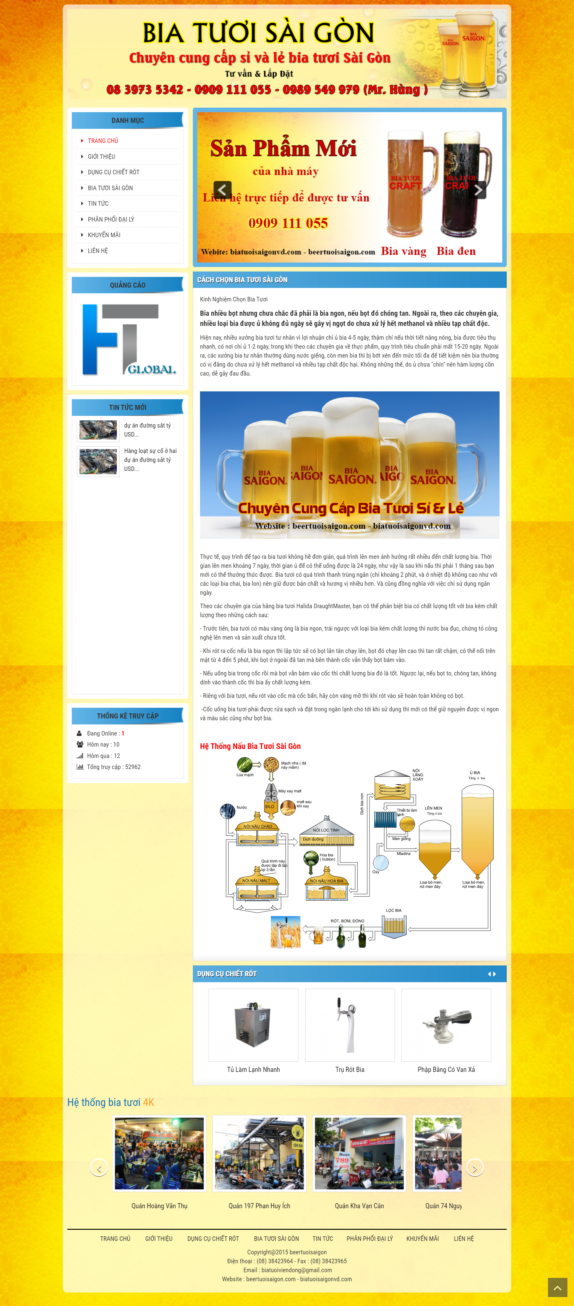 Thiết kế Website web bia tươi - wwwbiatuoisaigonvdcom