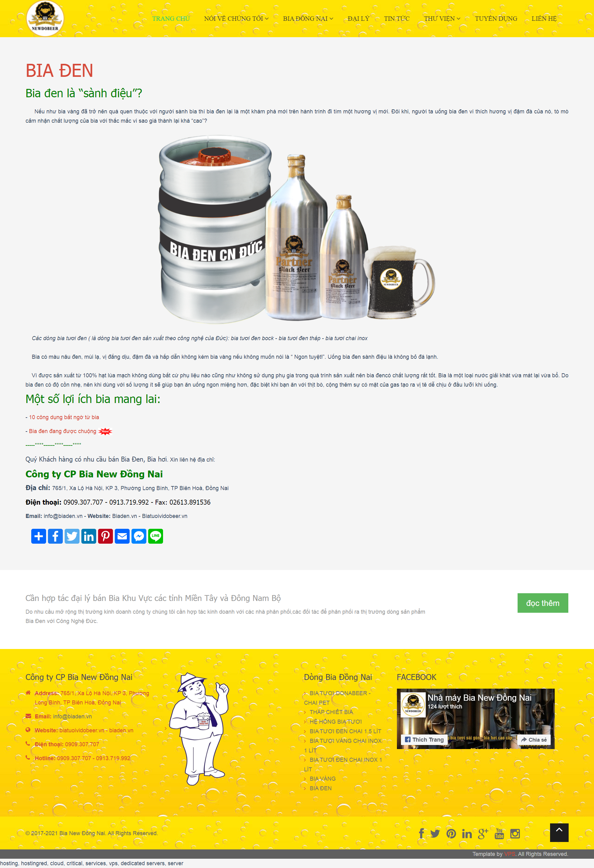 Thiết kế Website web bia tươi - biatuoividobeervn