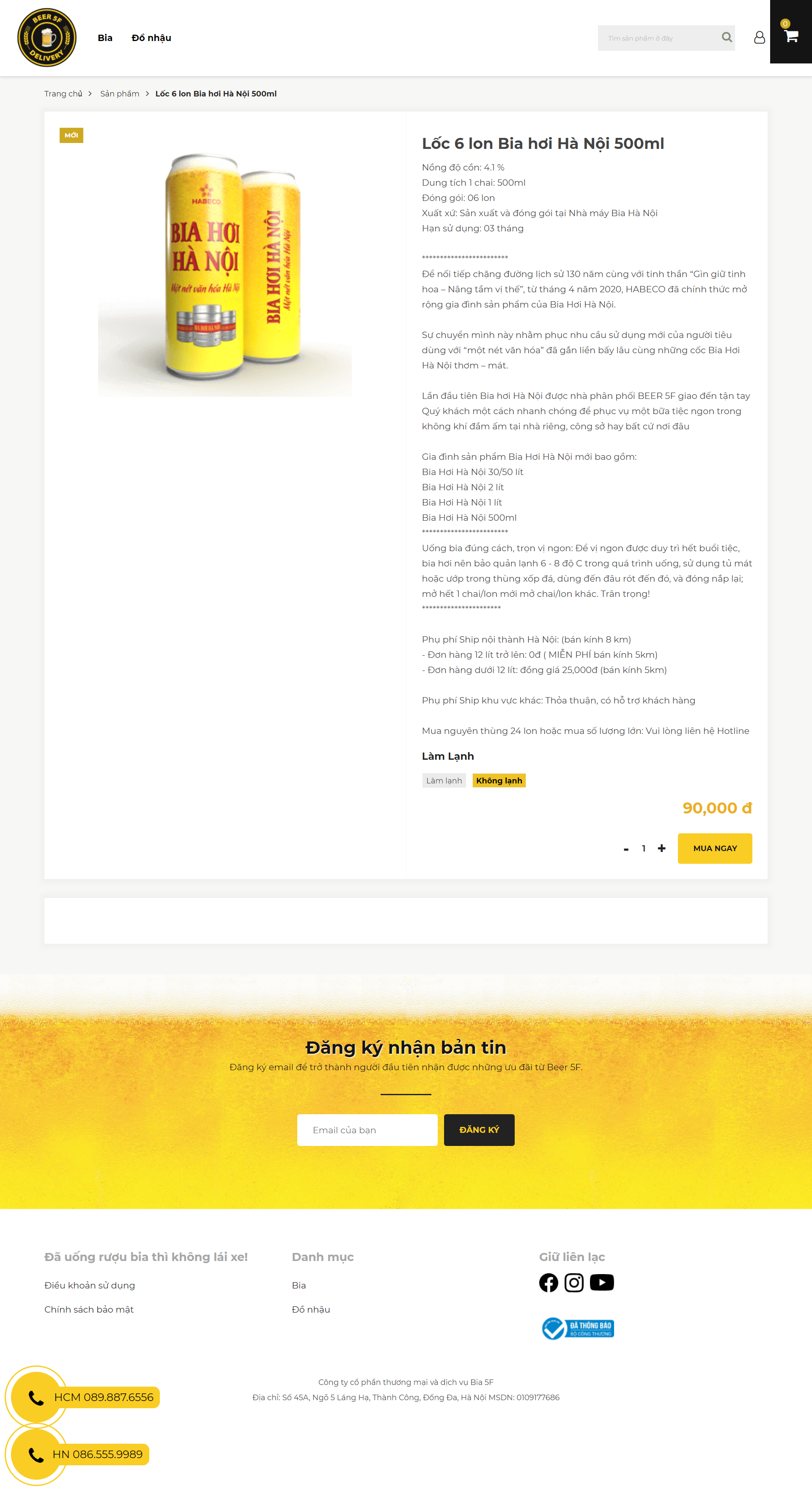 Thiết kế Website web bia tươi - wwwbeer5fcom