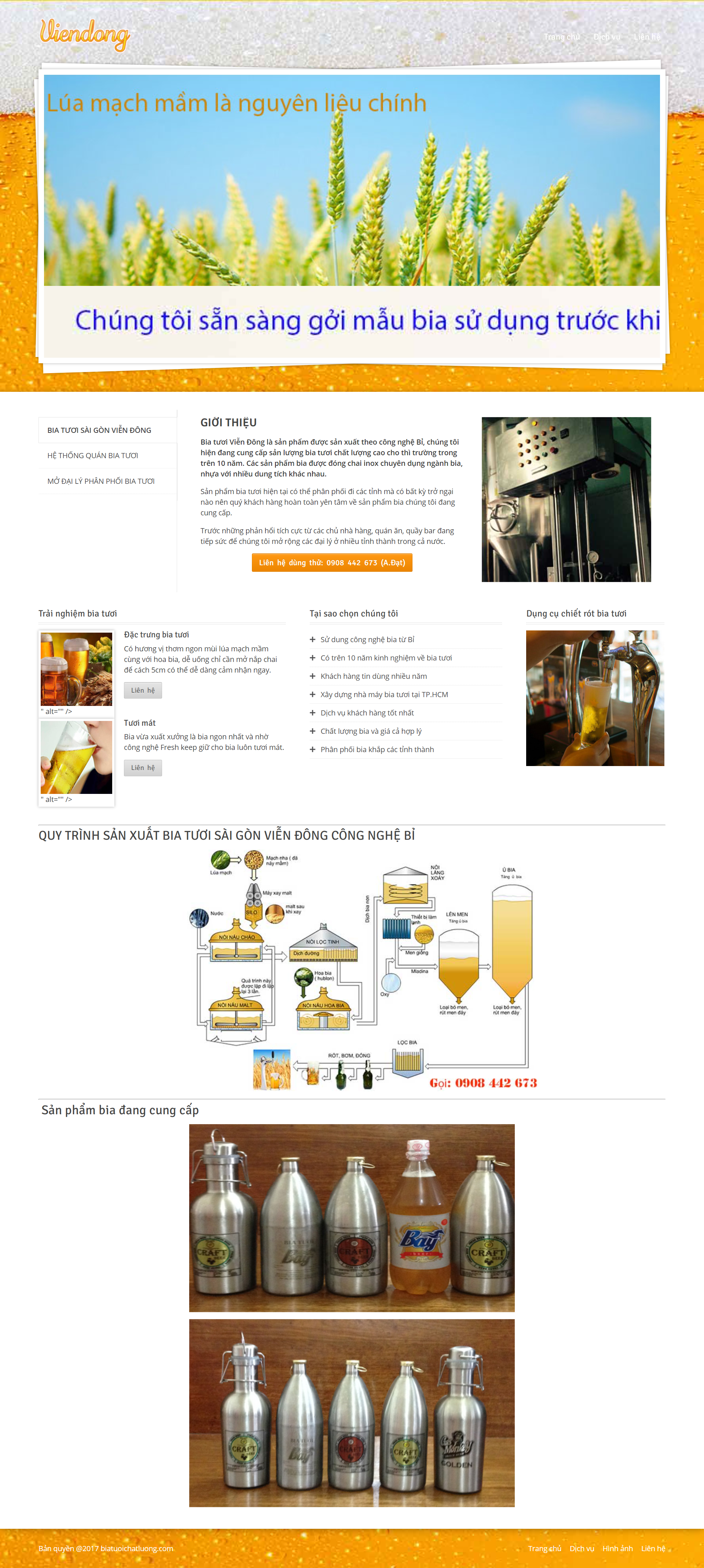 Thiết kế Website web bia tươi - biatuoichatluongcom