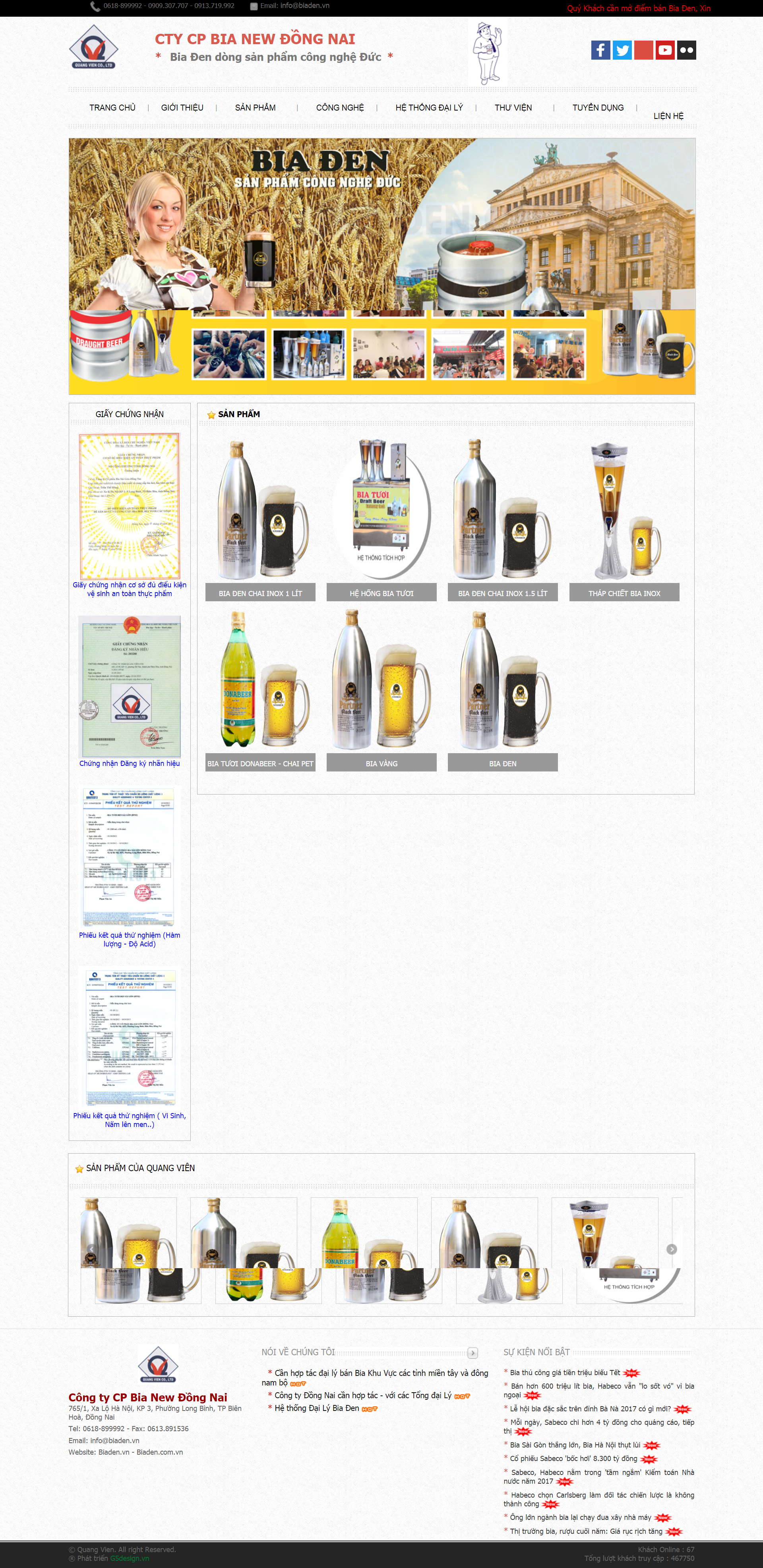 Thiết kế Website web bia tươi - biadenvn