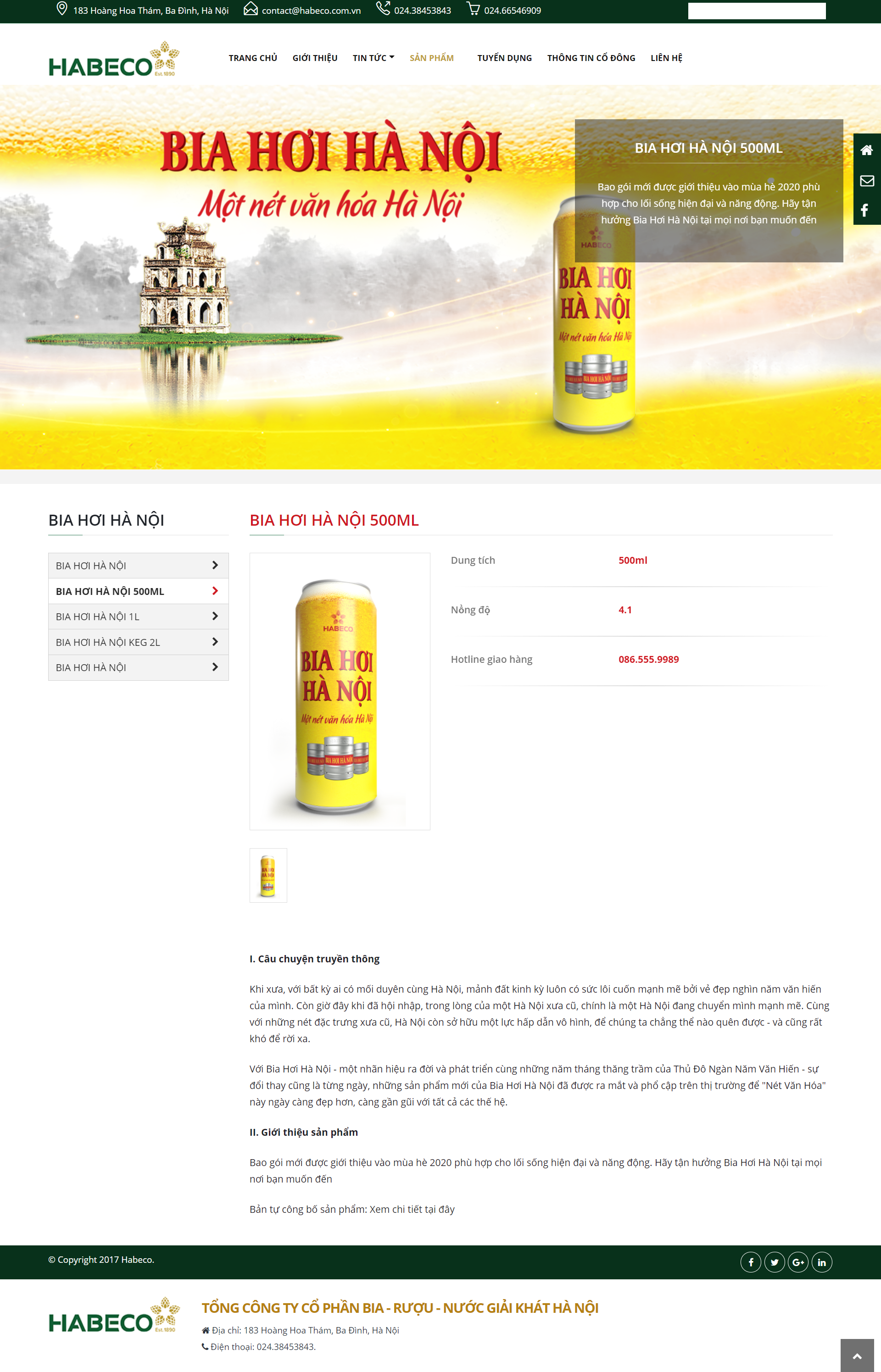 Thiết kế Website web bia hơi - wwwhabecocomvn