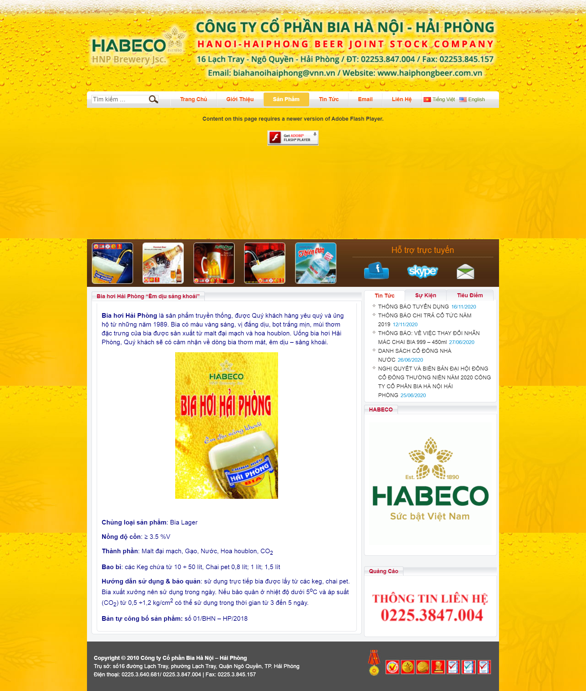 Thiết kế Website web bia hơi - biahaiphongvn