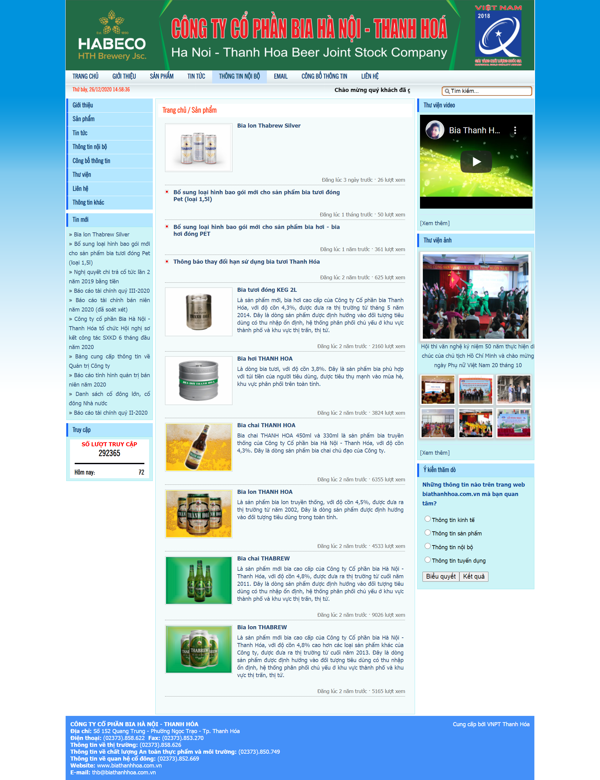 Thiết kế Website web bia hơi - biathanhhoacomvn