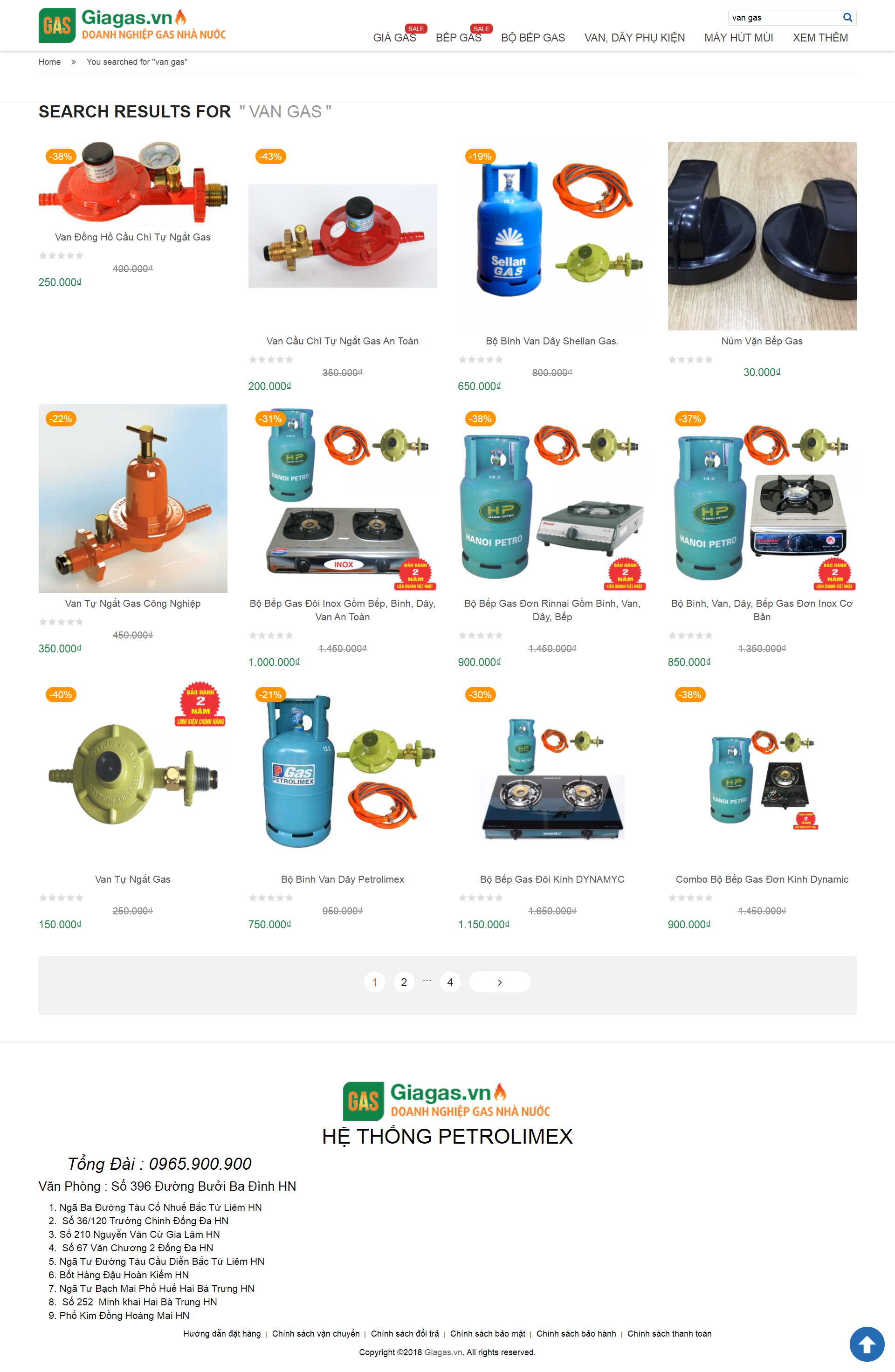 Thiết kế Website web van gas - giagasvn