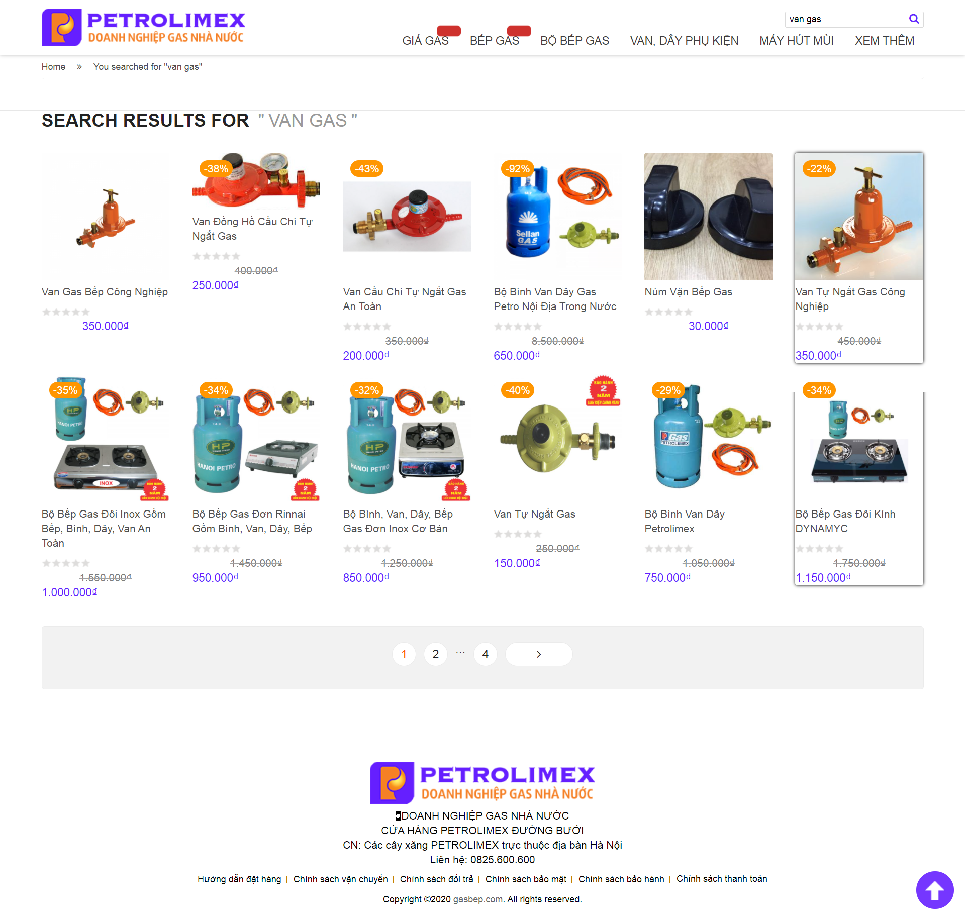 Thiết kế Website web van gas - gasbepcom