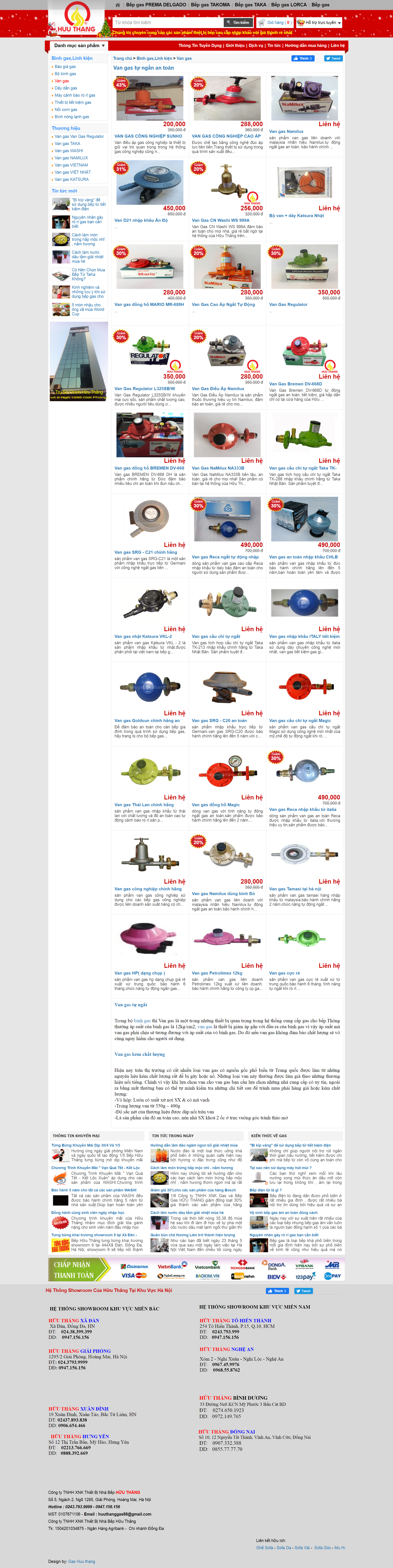 Thiết kế Website web van gas - bepgashuuthangvn