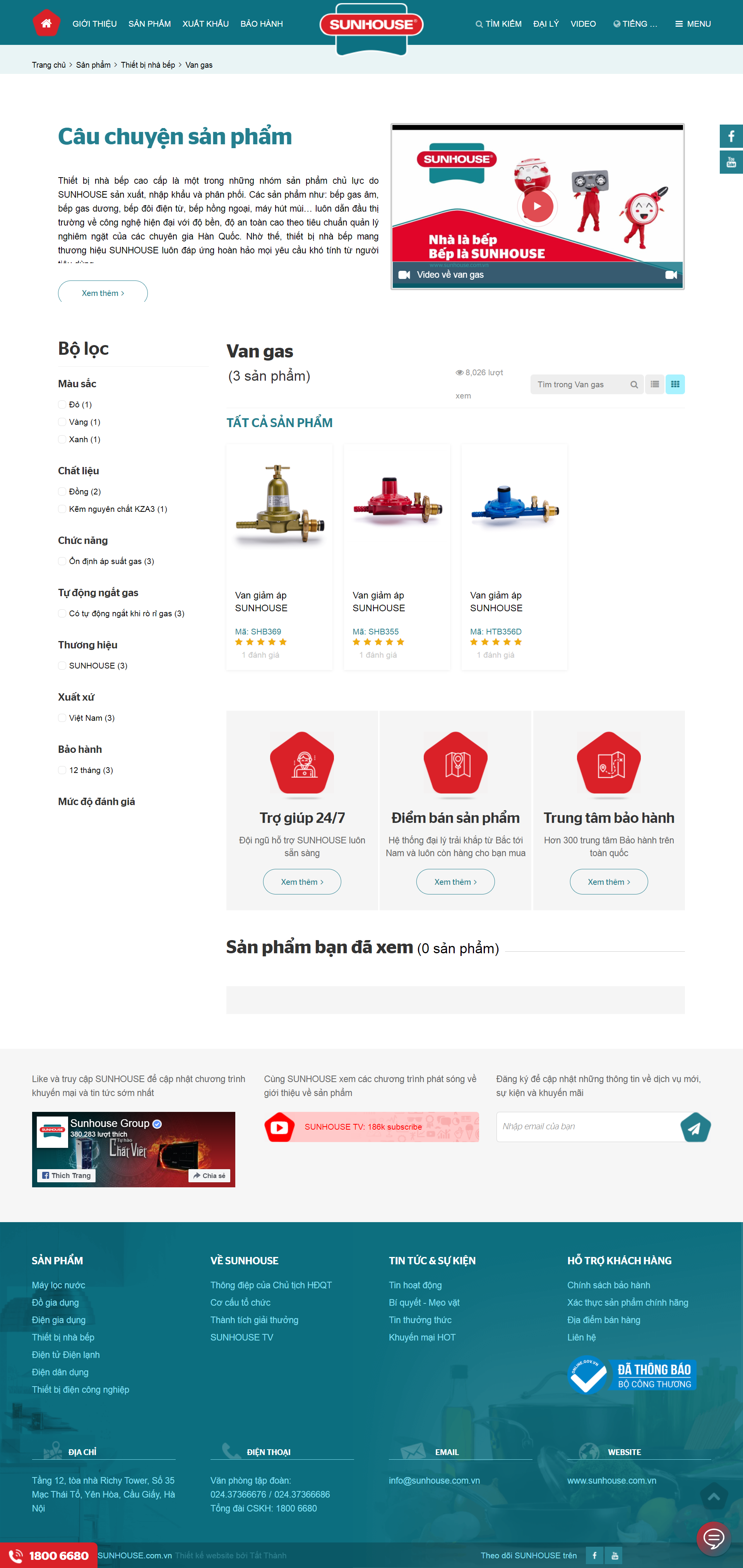 Thiết kế Website web van gas - sunhousecomvn