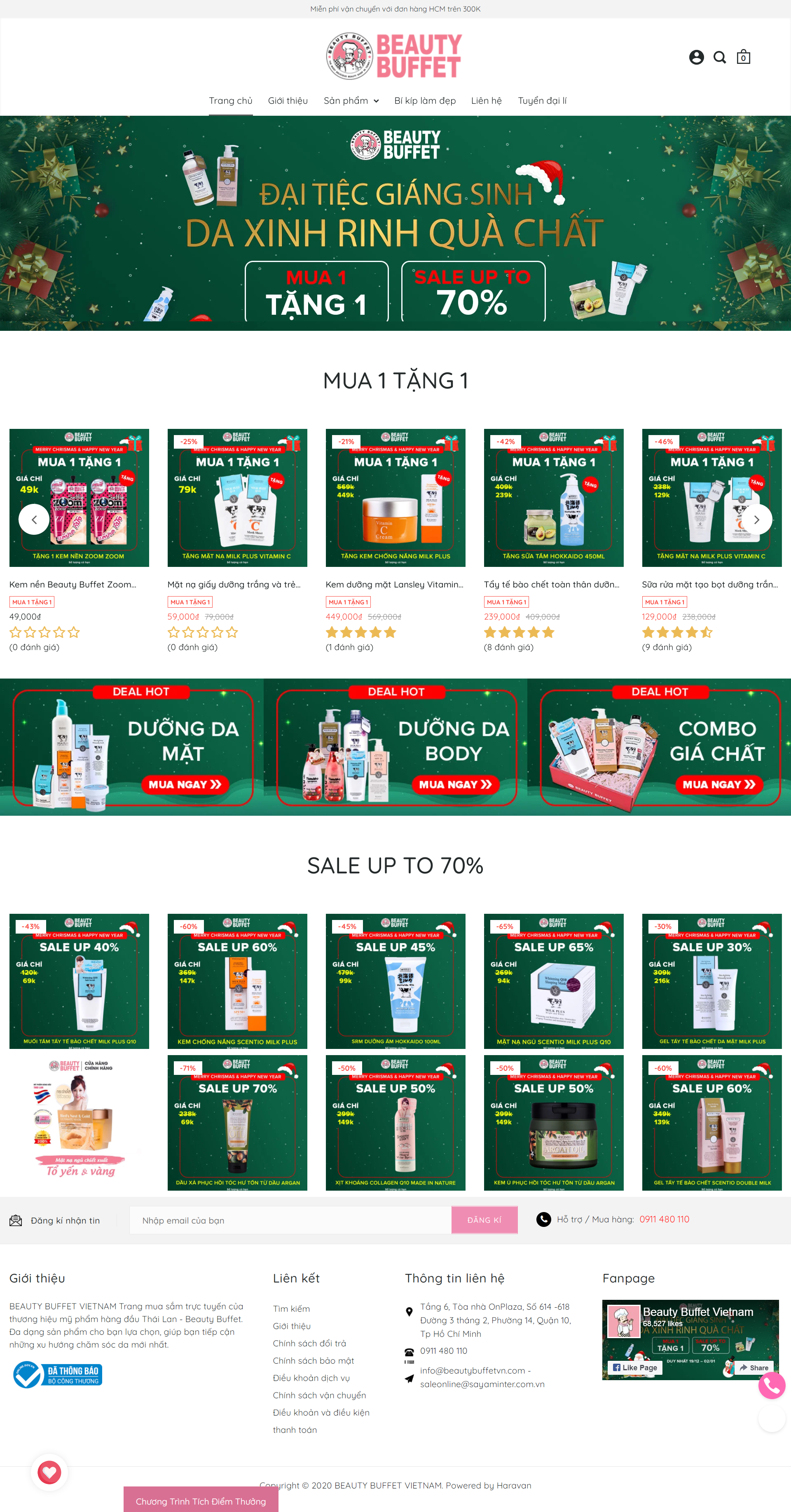 Thiết kế Website web bán sữa tắm - beautybuffetcomvn