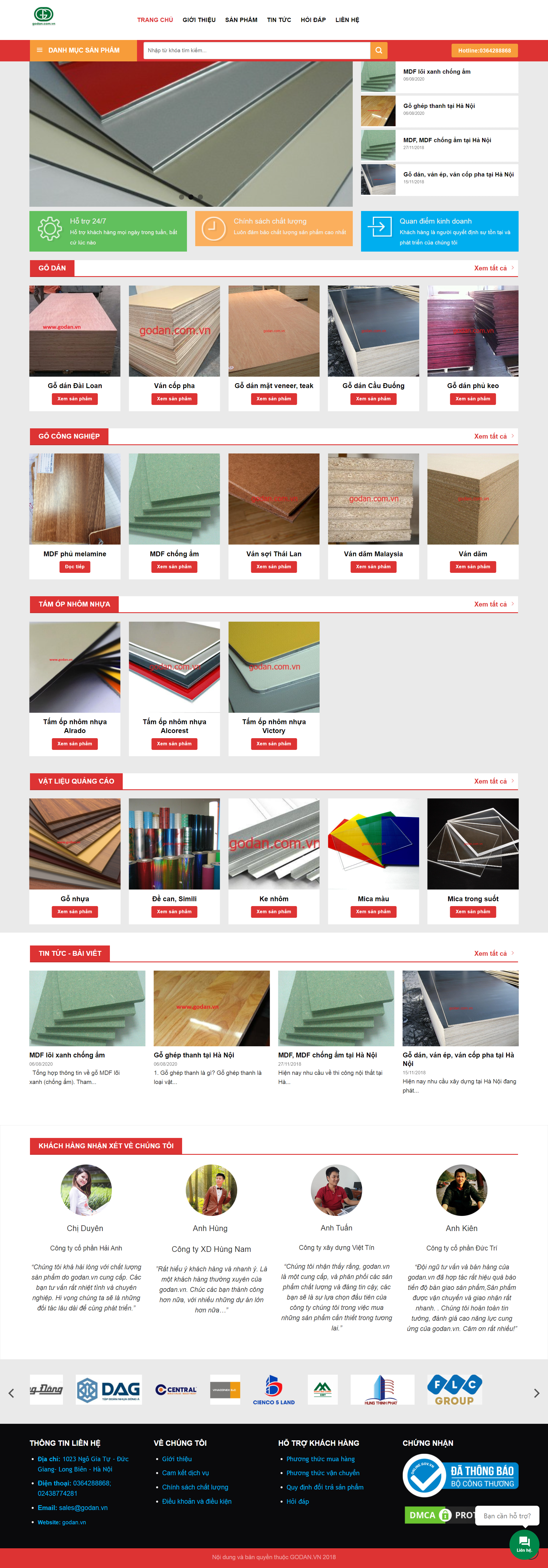 Thiết kế Website web ván ép định hình - godancomvn